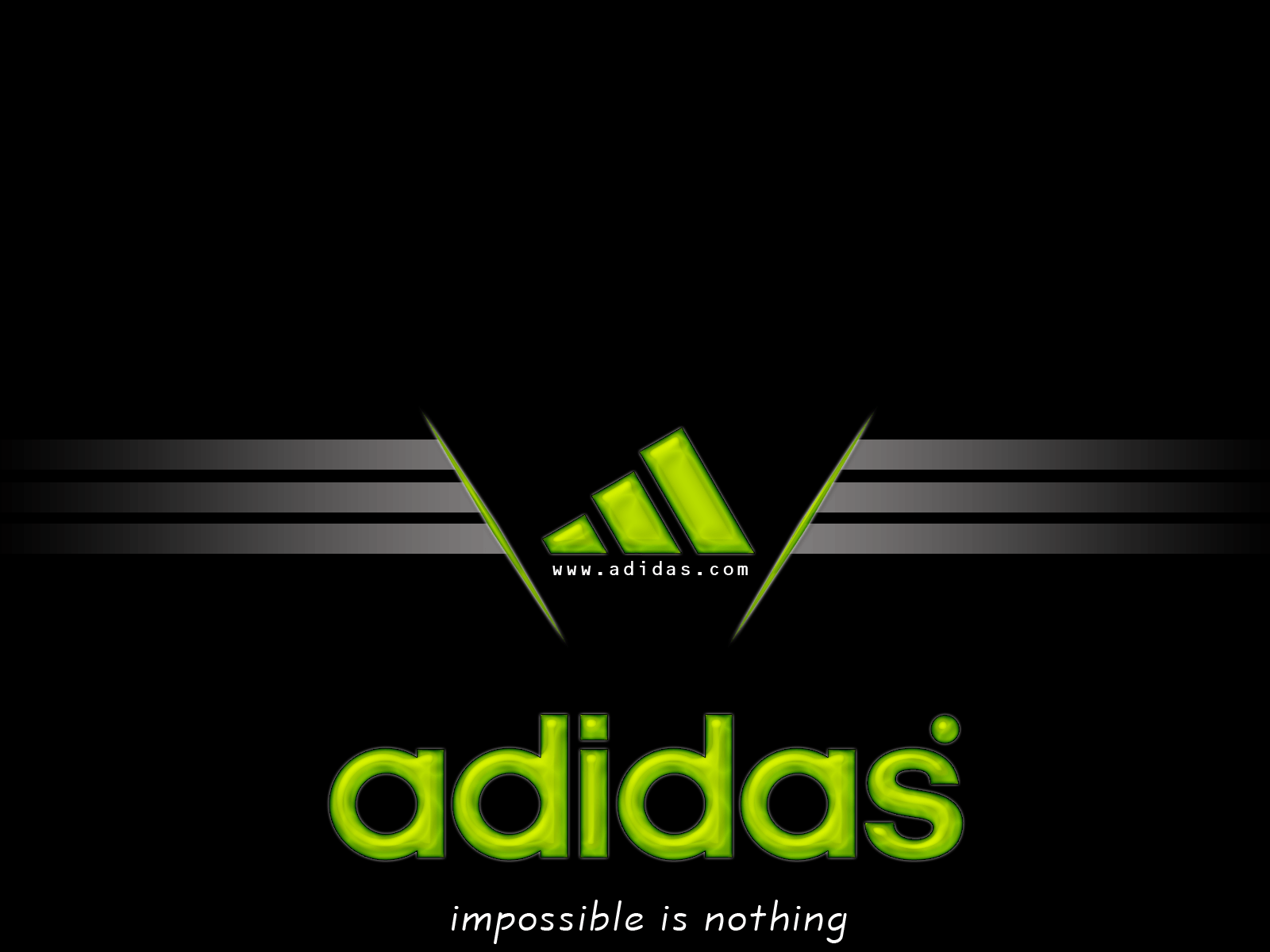 Logo Adidas verde su nero, 1600x1200 900p, PC