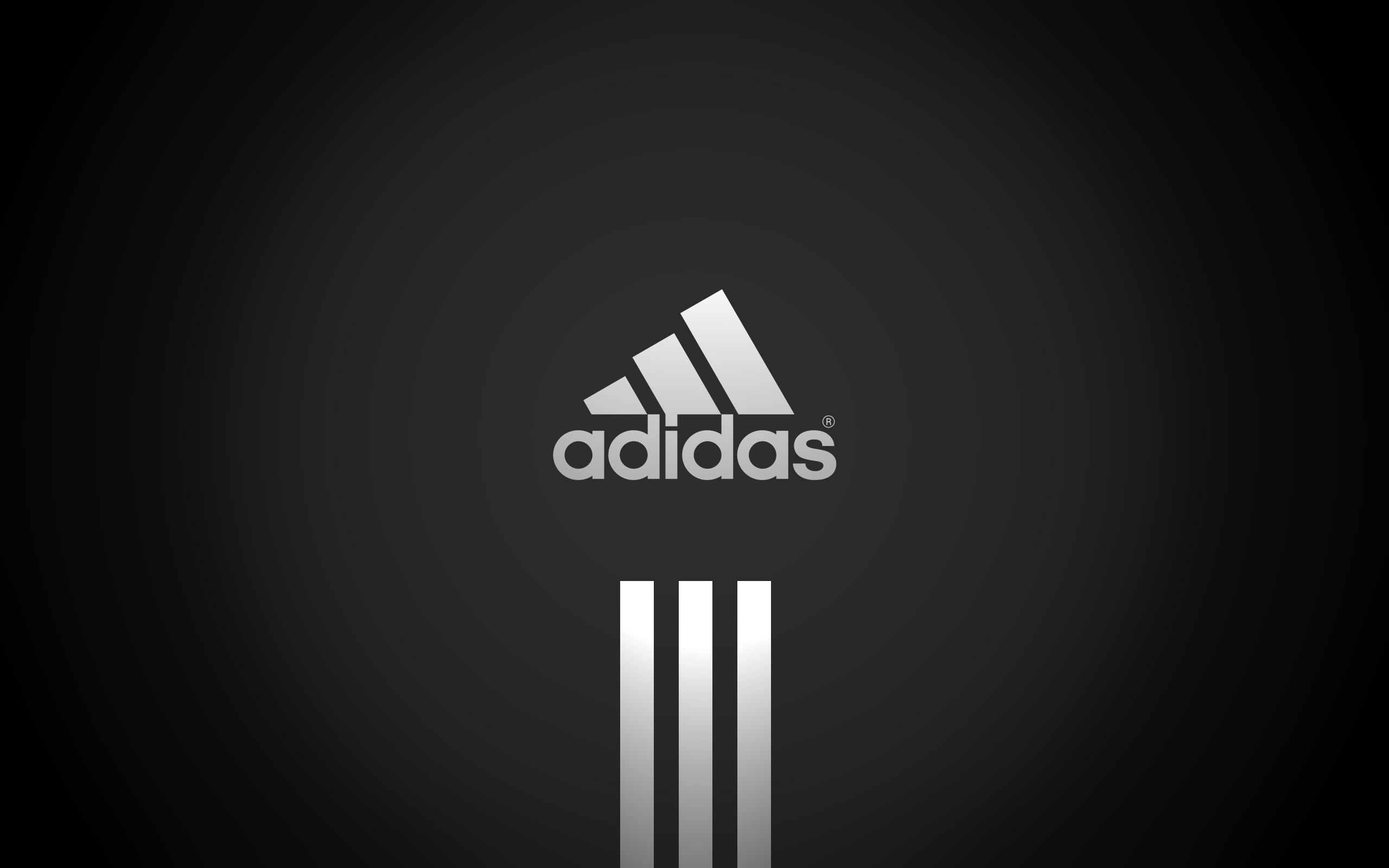 Logo Adidas bianco e nero, 2560x1600 2K, Laptop