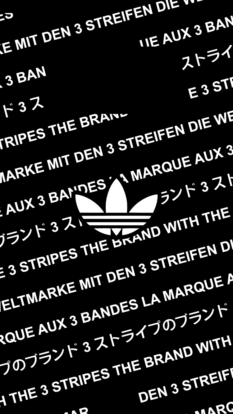 Logo Adidas trifoglio bianco nero, abbigliamento sportivo, 750x1334 Verticale, iPhone Plus
