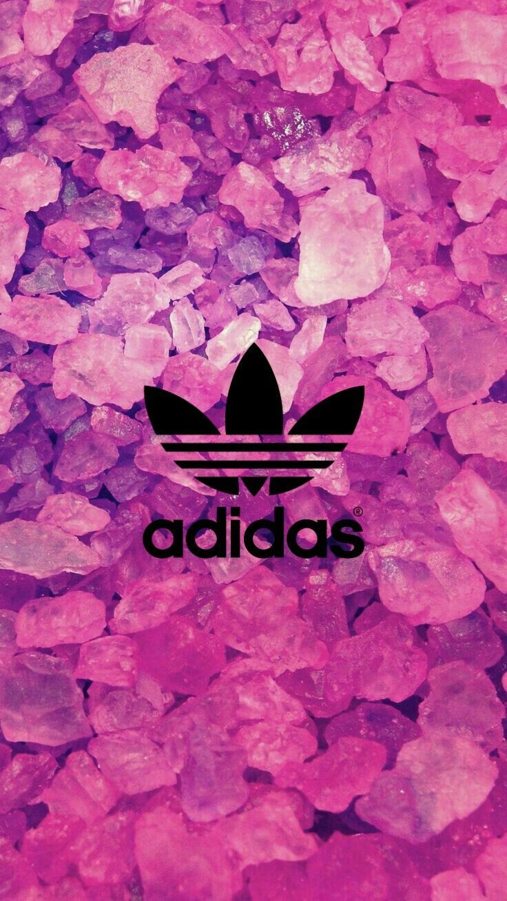 Logo Adidas su cristalli rosa, 736x1308 Full HD Verticale, iPhone