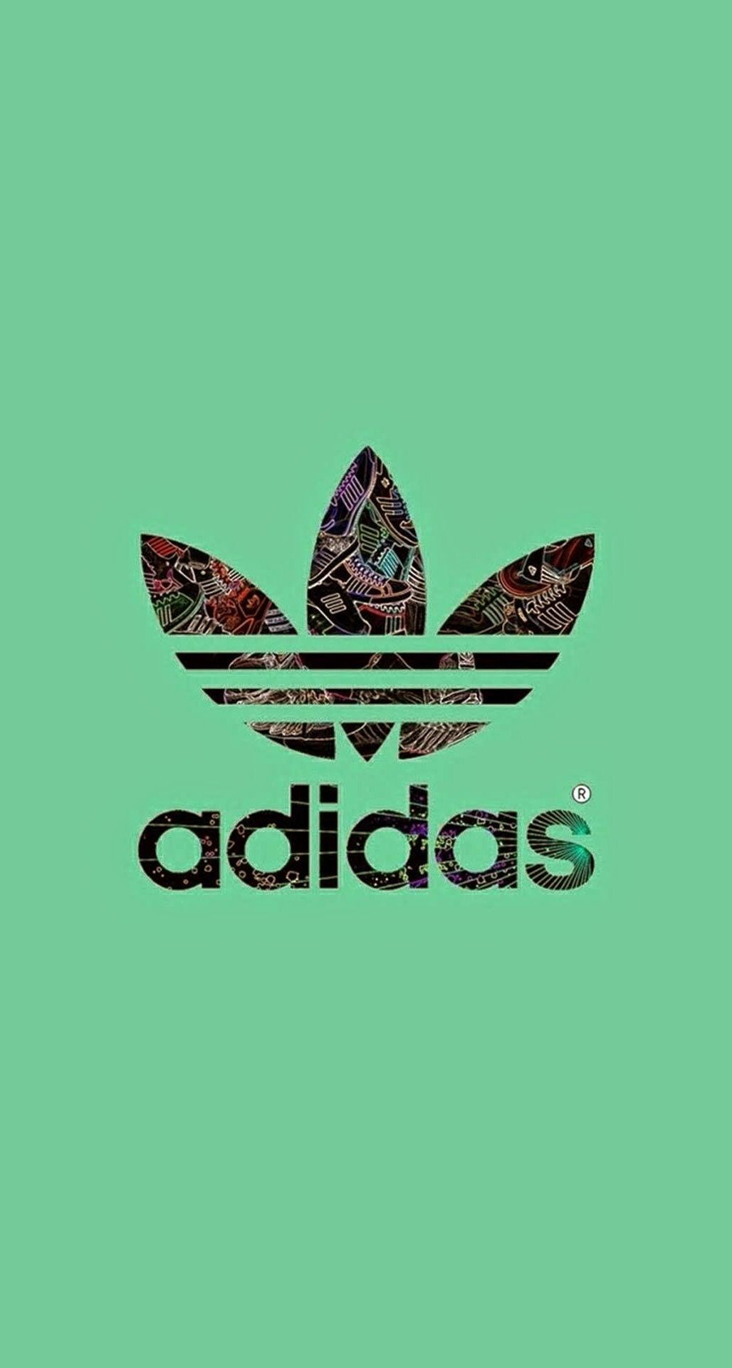 Logo Adidas vintage verde, 1028x1920 Verticale, iPhone Plus