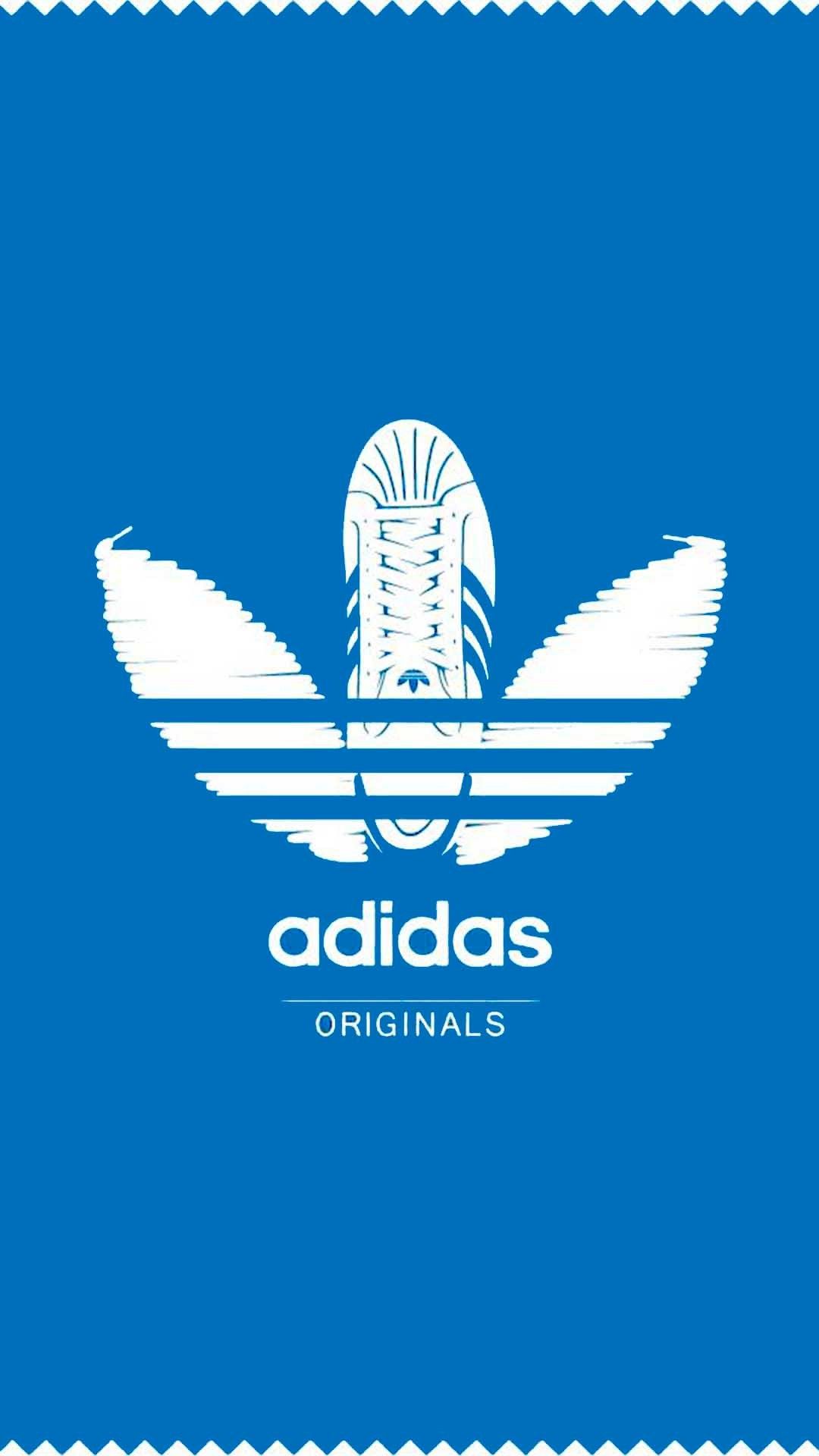 Logo Adidas trifoglio bianco blu, 1080x1920 Verticale, Mobile