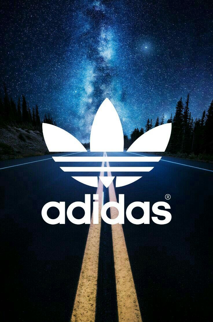 Logo Adidas su strada notturna, 736x1109 Verticale, Mobile