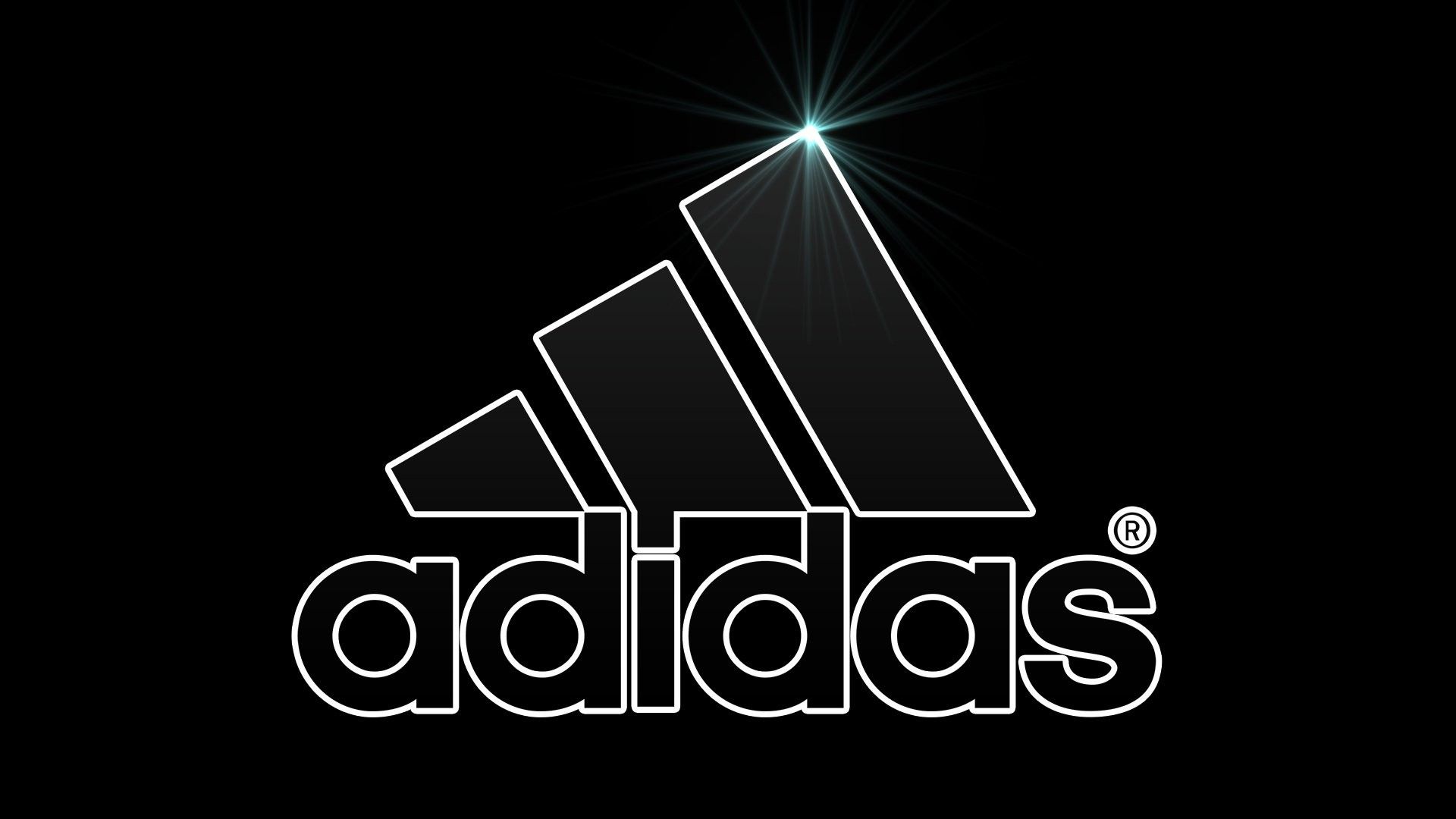 Logo Adidas su nero, 1920x1080 Full HD 1080p, Laptop