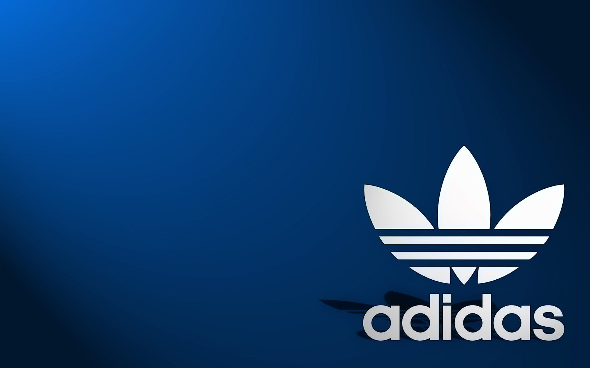 Logo Adidas 3D bianco blu, 1600x901 900p, PC