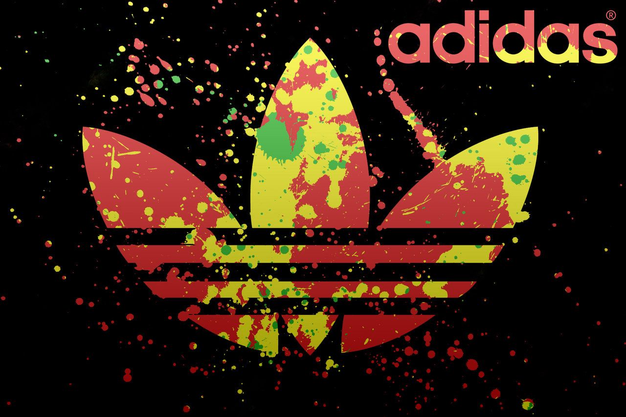 Logo Adidas splatter colorato, 1280x853 HD, Desktop