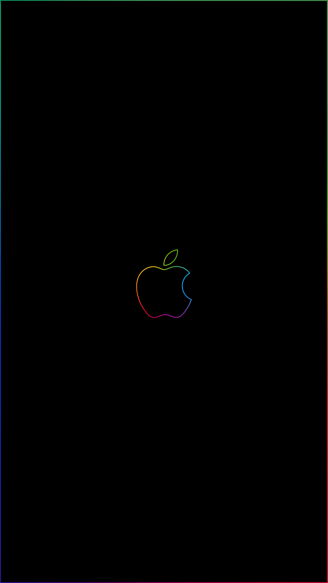 Logo Apple contorno arcobaleno nero, 1242x2208 Full HD Verticale, Realme