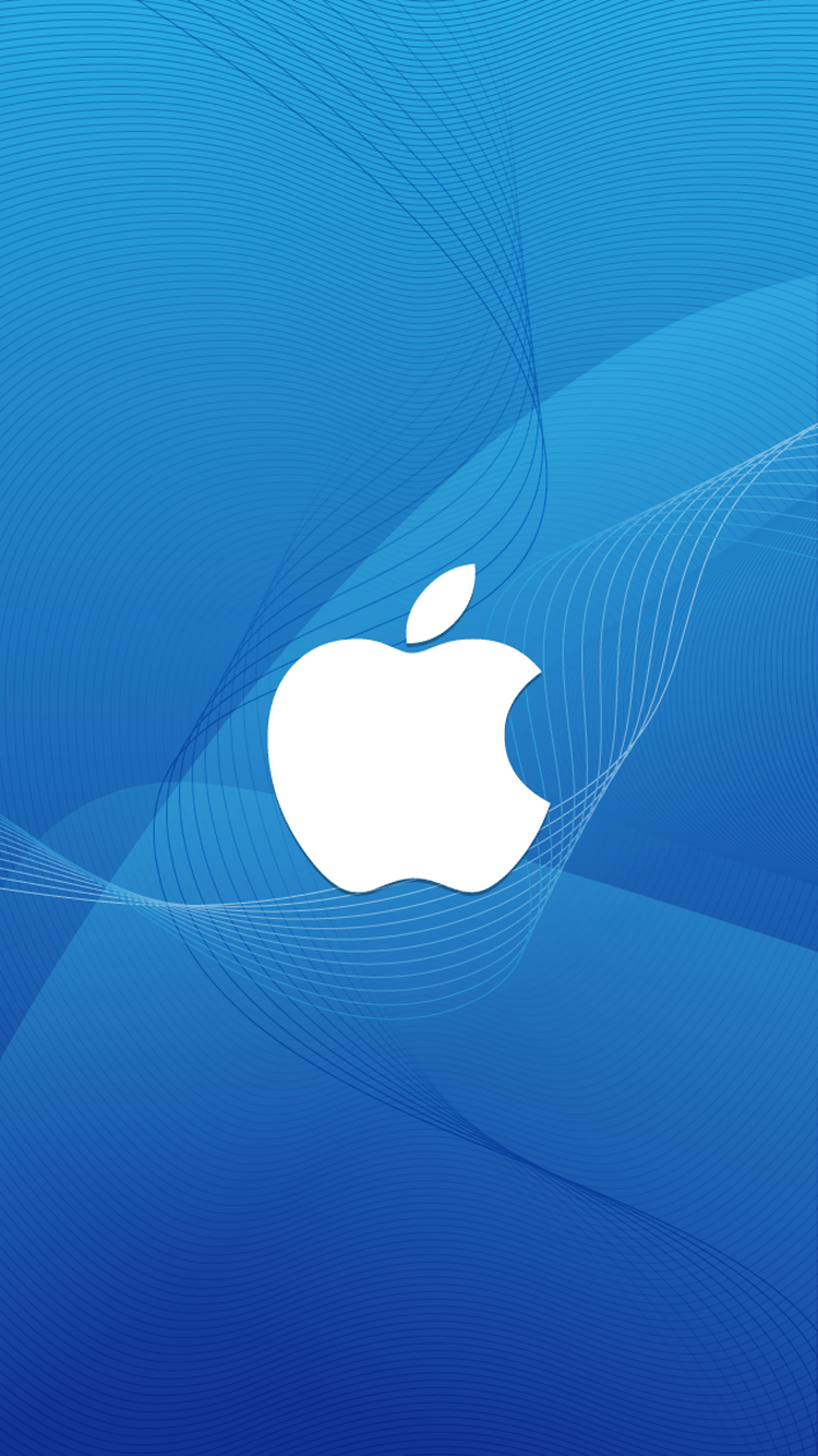 Logo Apple blu, azienda tech, 750x1334 Verticale, iPhone Pro