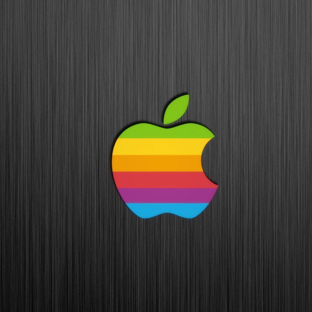 Logo Apple arcobaleno sfondo grigio, 1024x1024 HD, iMac