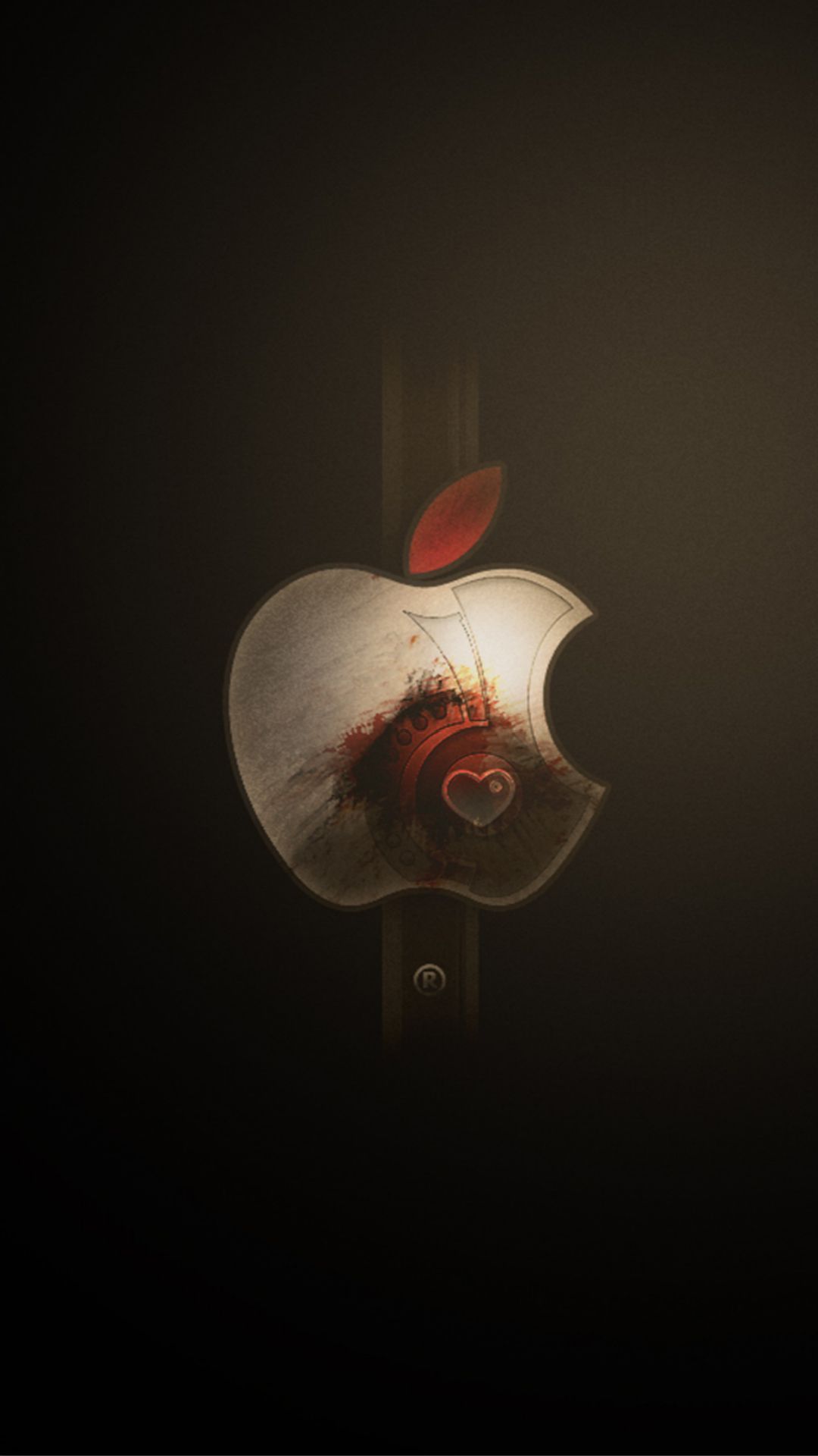 Logo Apple con cuore rosso, 1080x1920 Full HD Verticale, Samsung Galaxy
