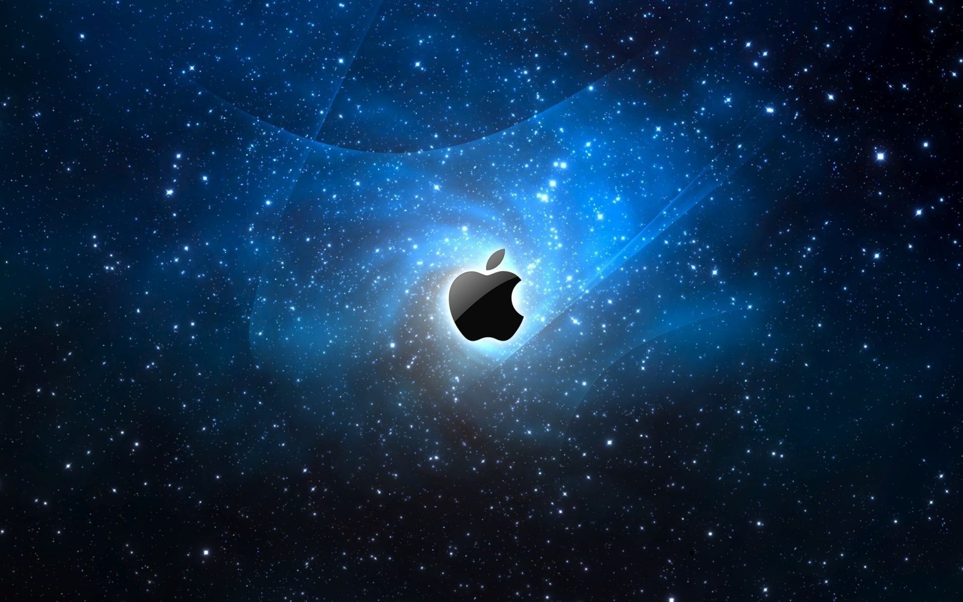 Logo Apple sfondo galassia blu, 1920x1200 Full HD+ WUXGA, PC Desktop