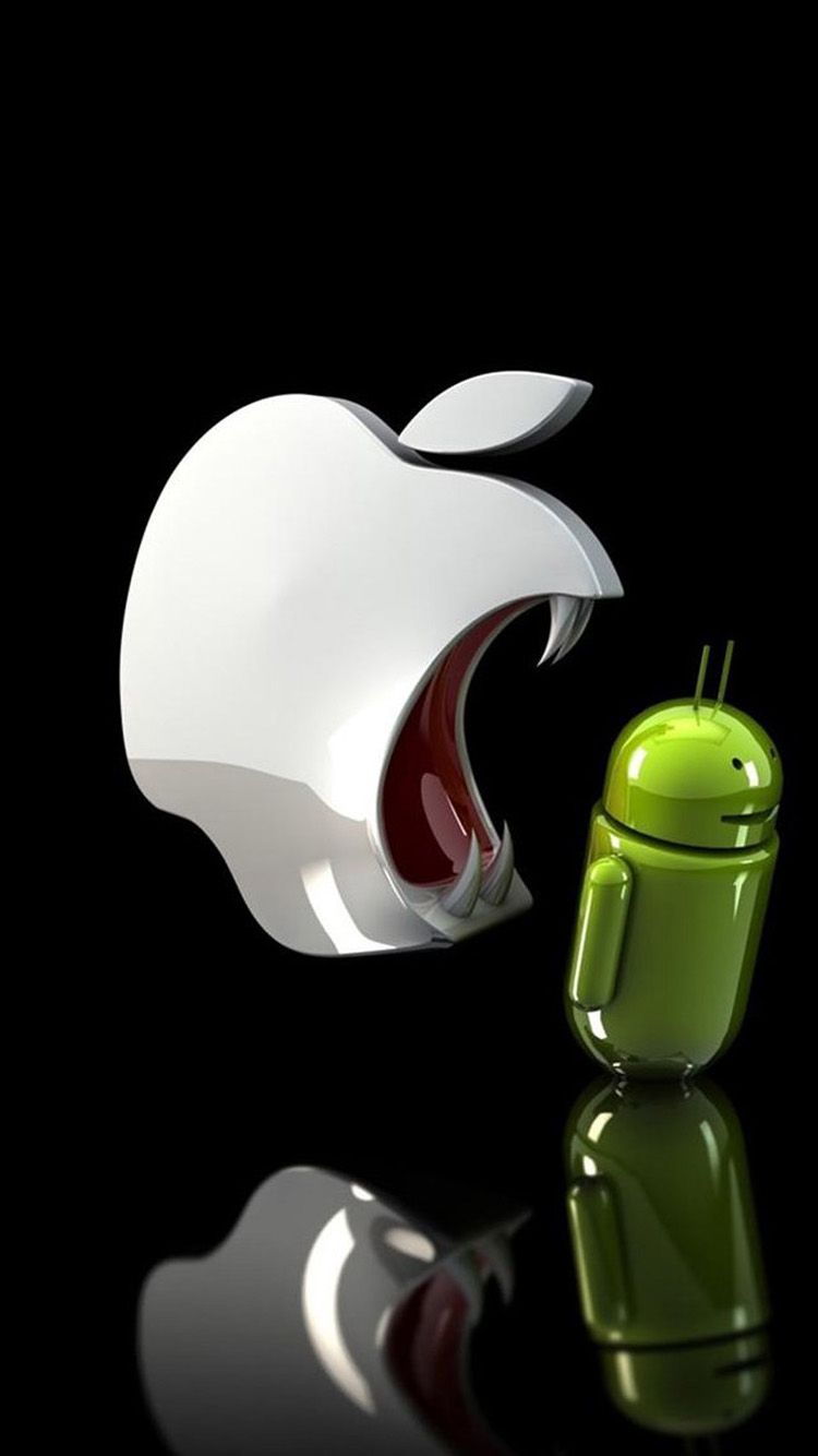 Logo Apple che mangia Android, 750x1334 Verticale, Telefono