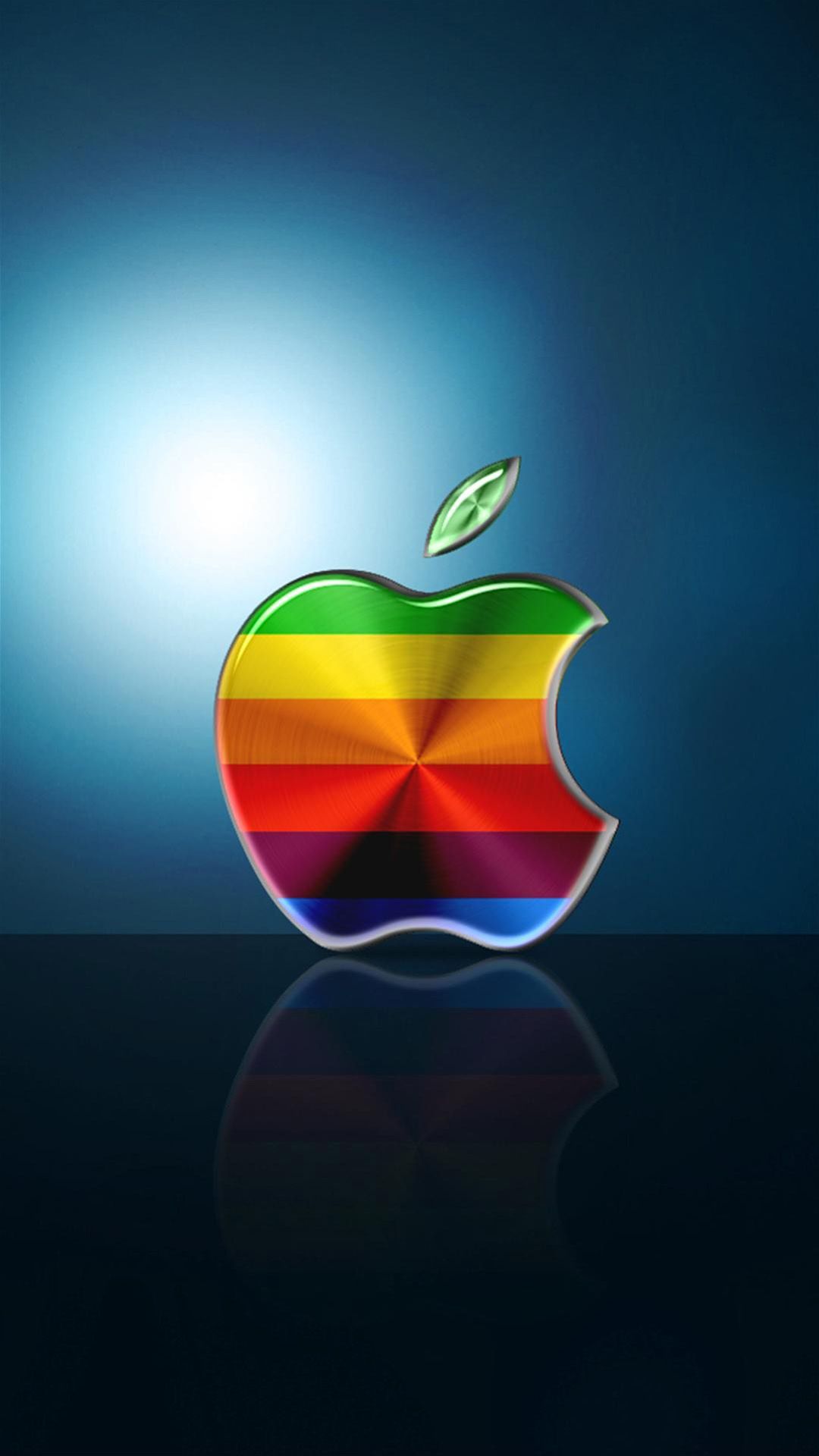 Logo Apple arcobaleno riflesso, 1080x1920 Verticale, Mobile