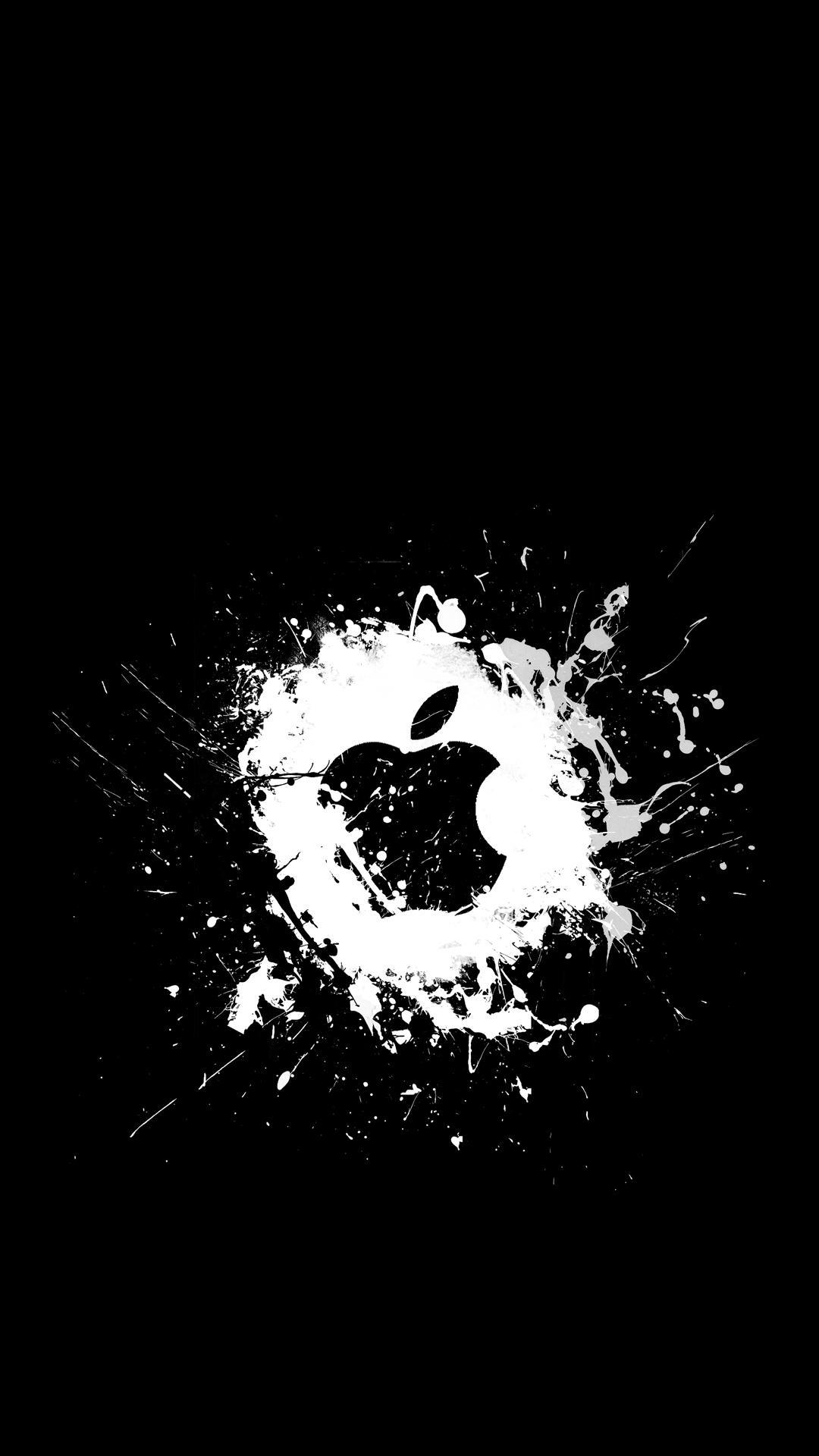 Logo Apple splatter bianco, Cupertino, 1080x1920 Full HD Verticale, iPhone Air