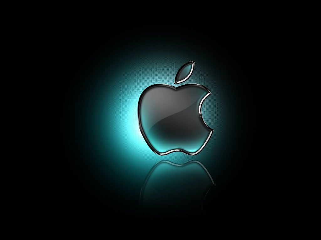 Logo Apple luce turchese, 1024x768 HD, Laptop