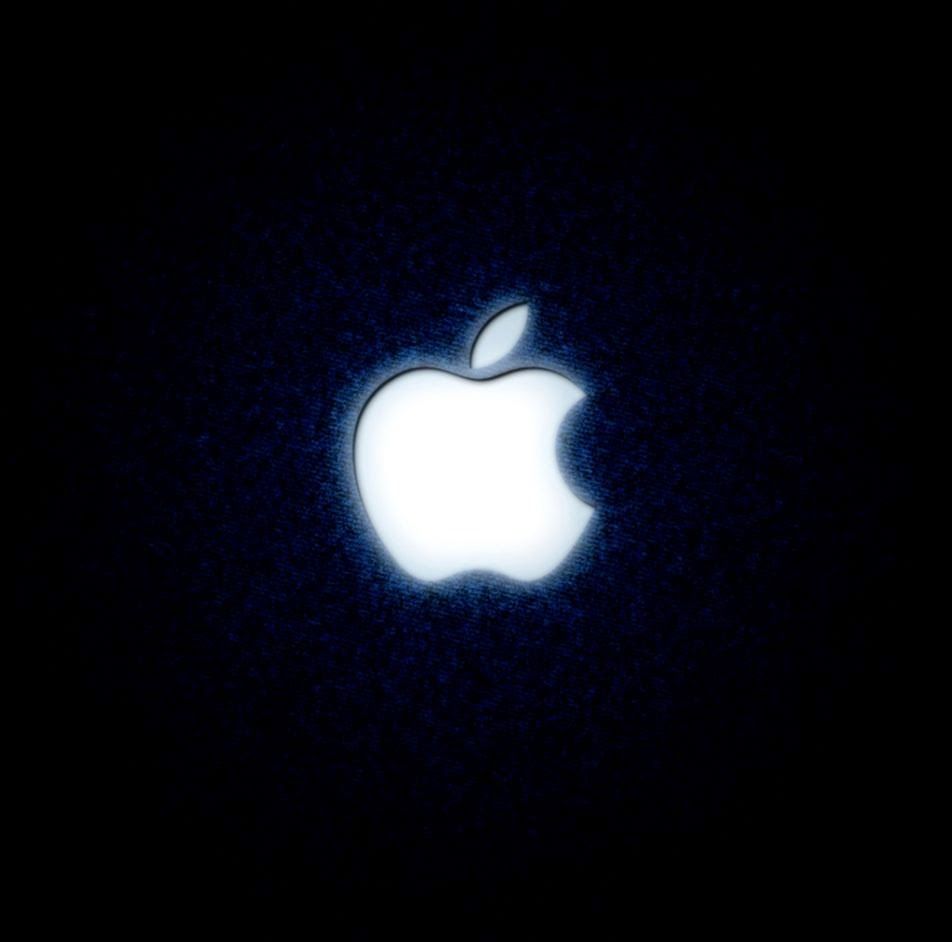 Logo Apple nero luminoso blu, 2732x1536 2K QHD, PC