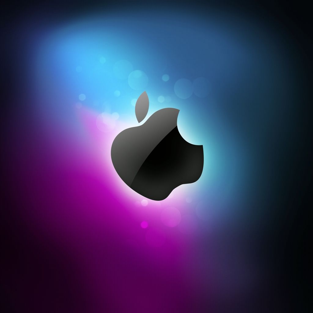 Logo Apple nero sfumato colorato, 1024x1024 HD, PC Desktop