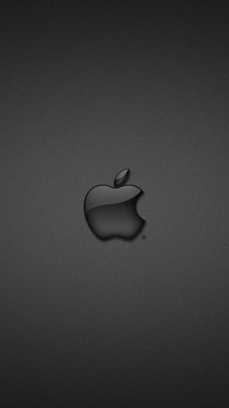 Logo Apple nero sfondo grigio, Cupertino, 750x1334 Full HD Verticale, Smartphone