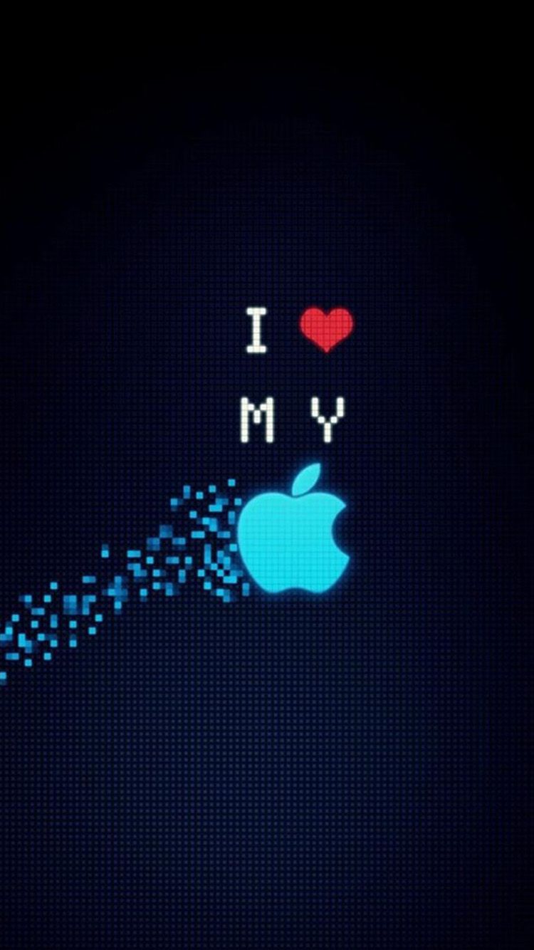 Logo Apple pixelato blu, 750x1334 Verticale, Telefono