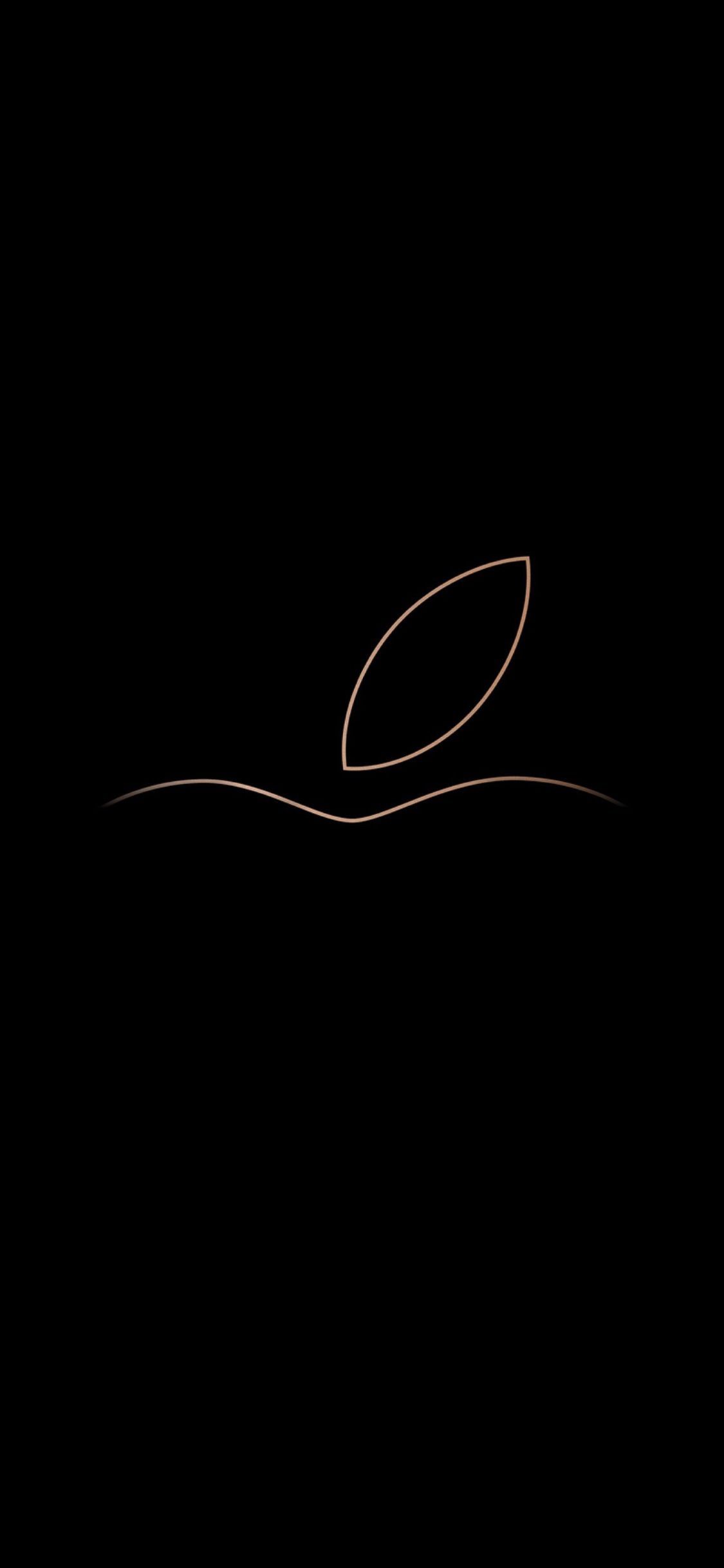 Logo Apple minimal nero, Cupertino, 1125x2436 Full HD Verticale, iPhone