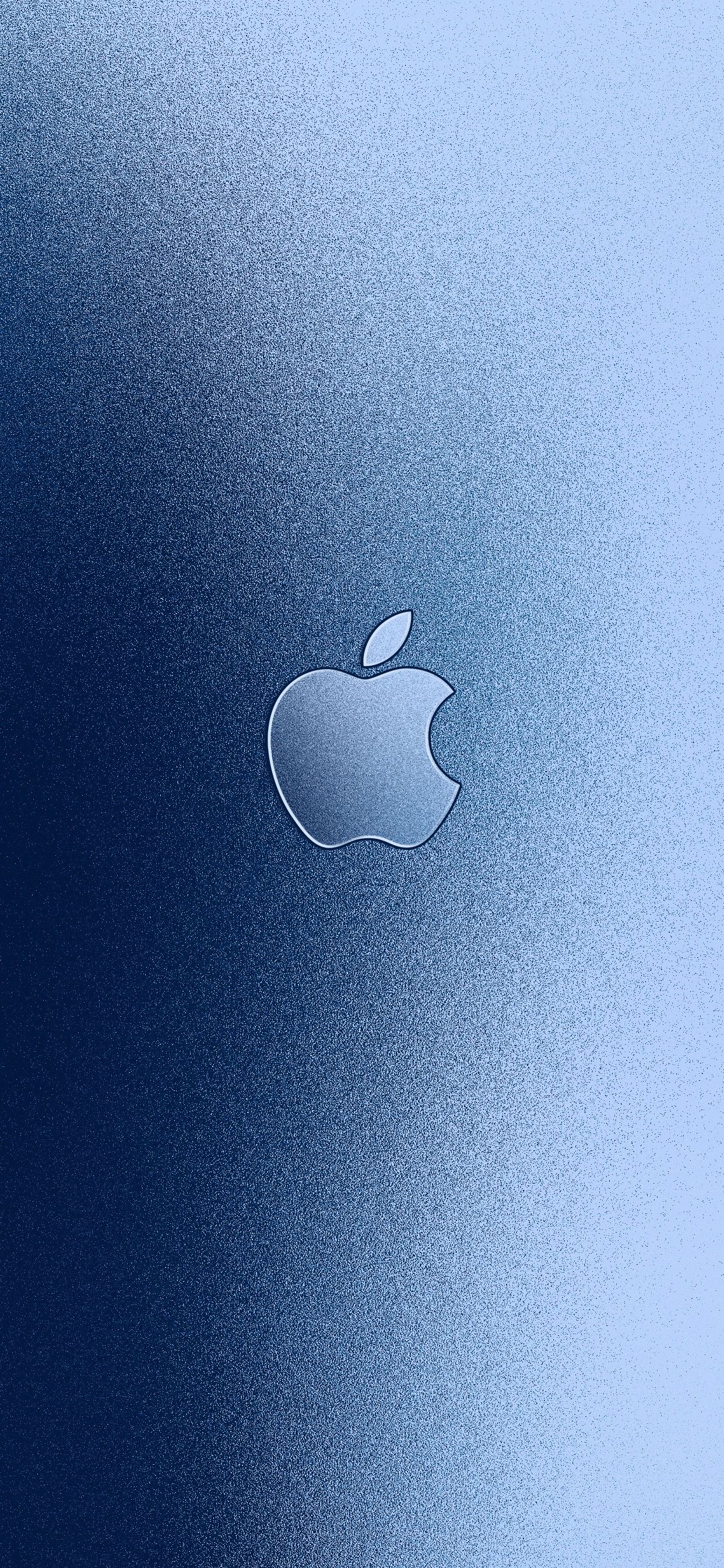 Logo Apple metallizzato blu, 1242x2688 Full HD Verticale, Smartphone