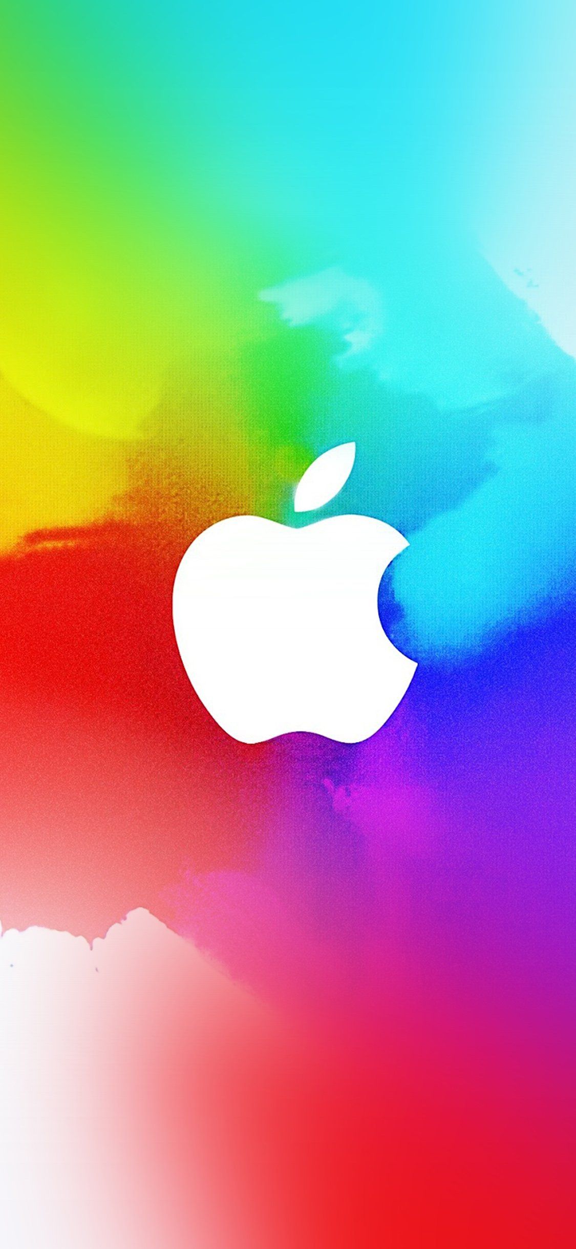 Logo Apple bianco sfondo colorato, 1125x2436 Verticale, iPhone