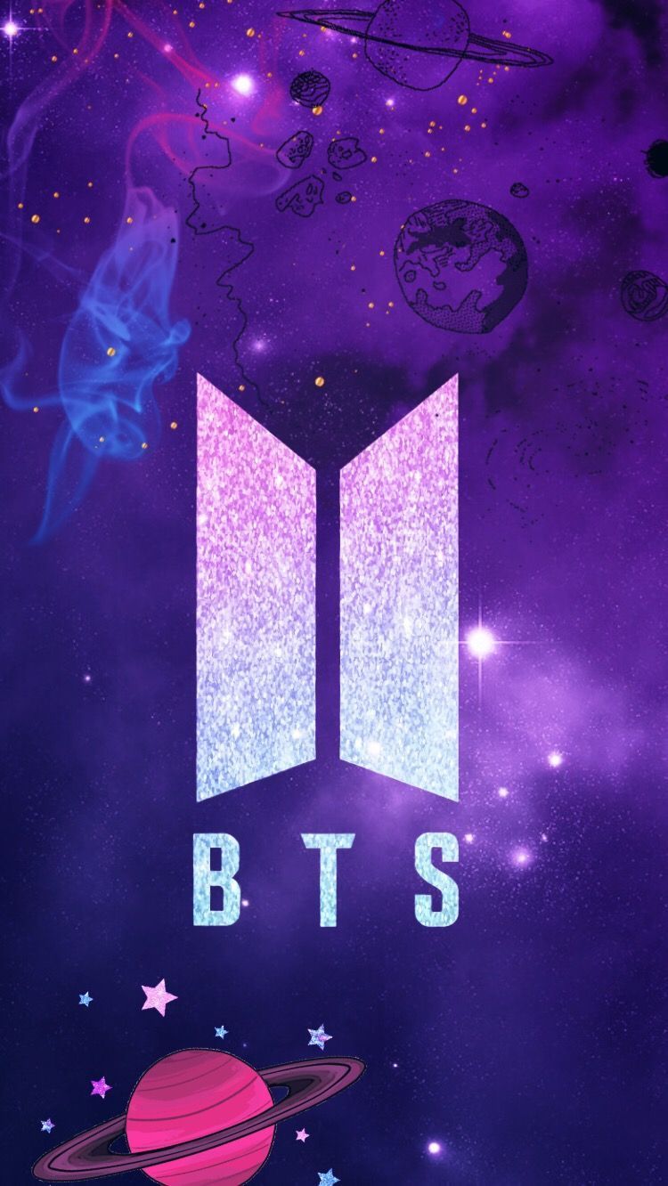 Logo BTS spazio viola, 750x1332 Verticale, Android