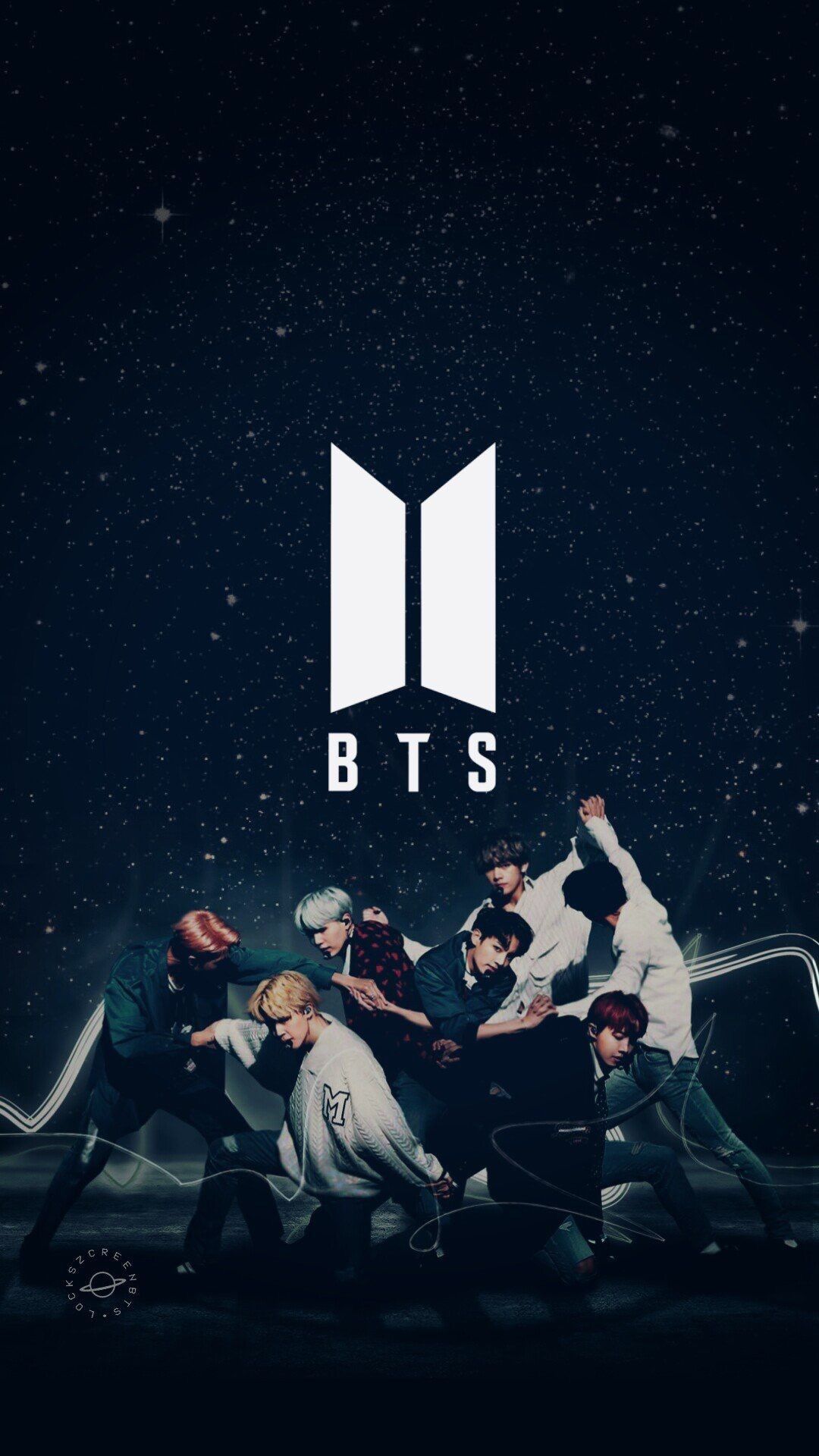 Logo BTS con membri gruppo, 1080x1920 Verticale, Samsung Galaxy