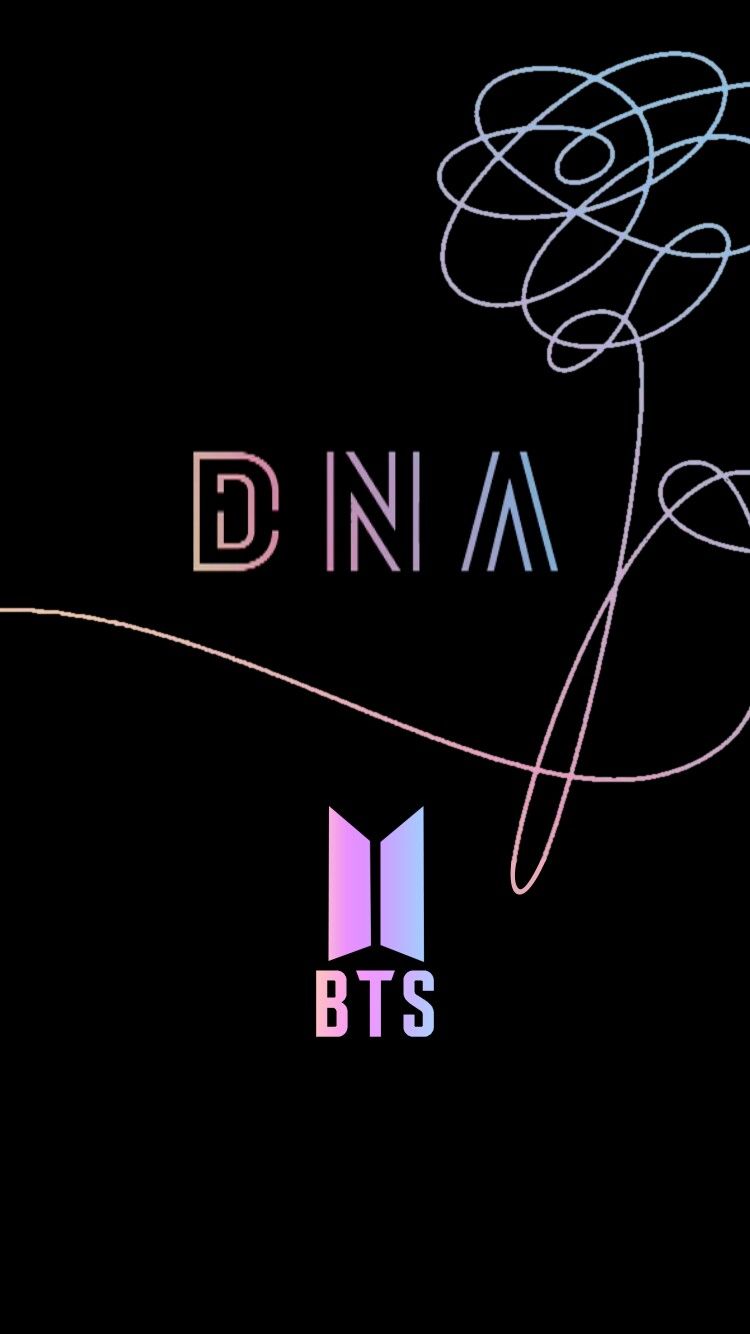 Logo BTS DNA nero, 750x1334 Full HD Verticale, iPhone