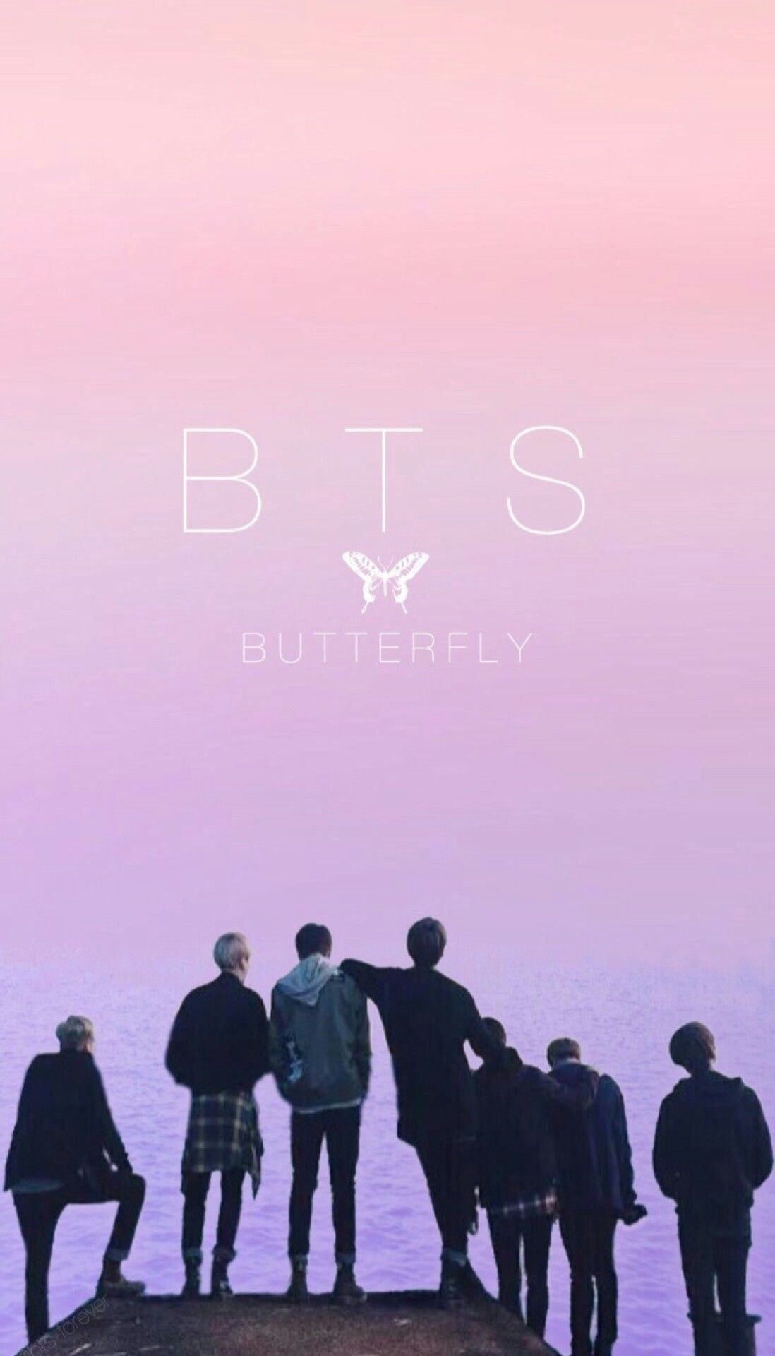 BTS silhouette farfalla gruppo, 1098x1920 Verticale, Mobile