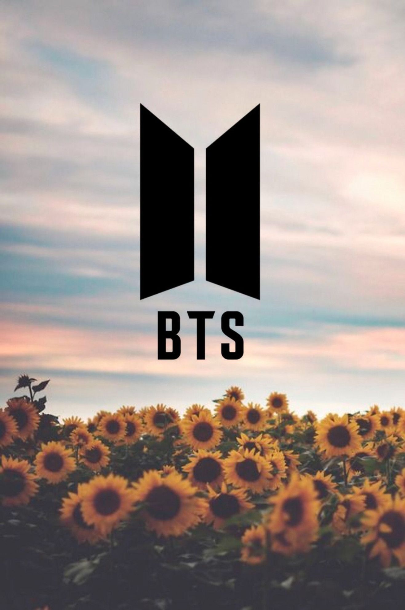 Logo BTS su girasoli, 1317x1986 Full HD Verticale, Smartphone