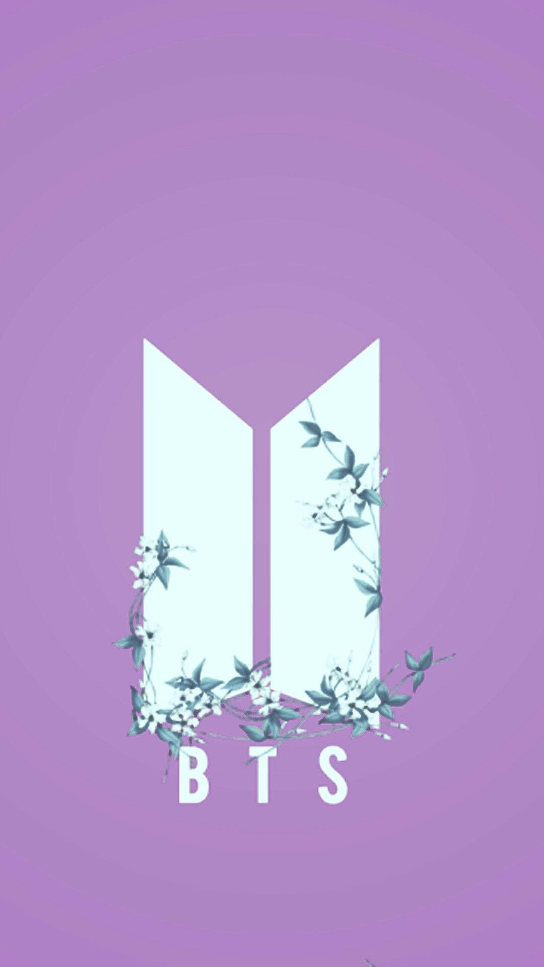 Logo BTS con fiori, 1080x1920 Verticale, Telefono