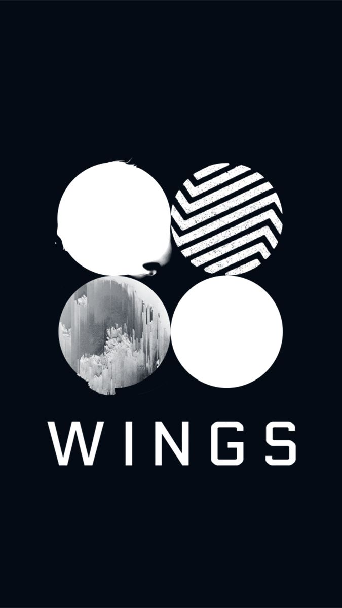 Logo BTS Wings cerchi bianchi, gruppo K-pop, 675x1200 Verticale, Mobile
