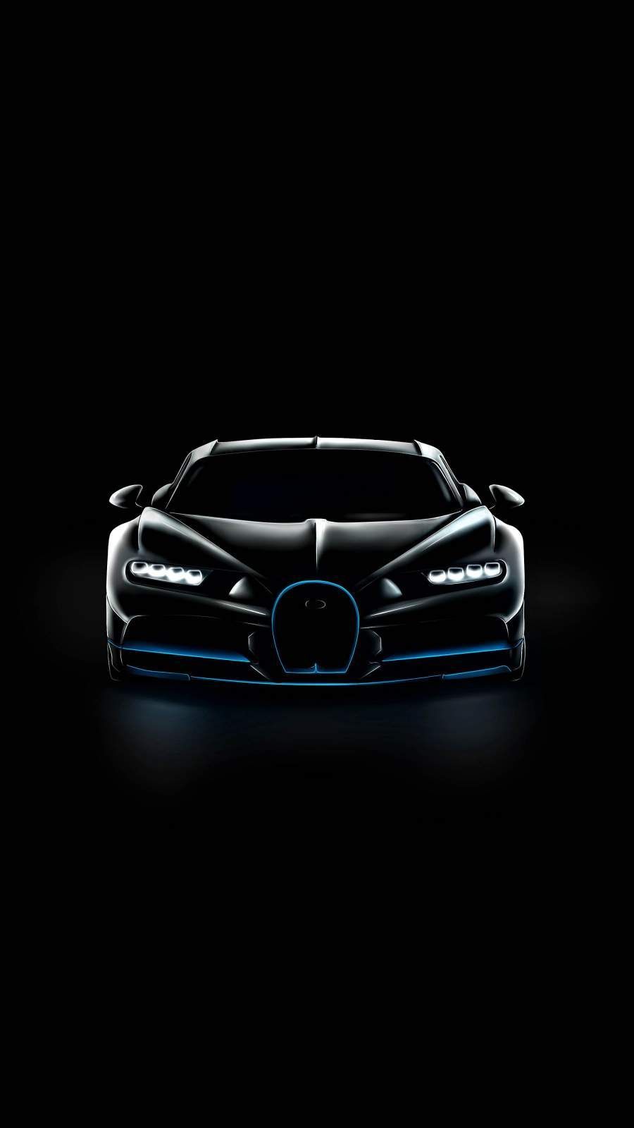 Bugatti Chiron nera frontale, 900x1600 Verticale, Mobile