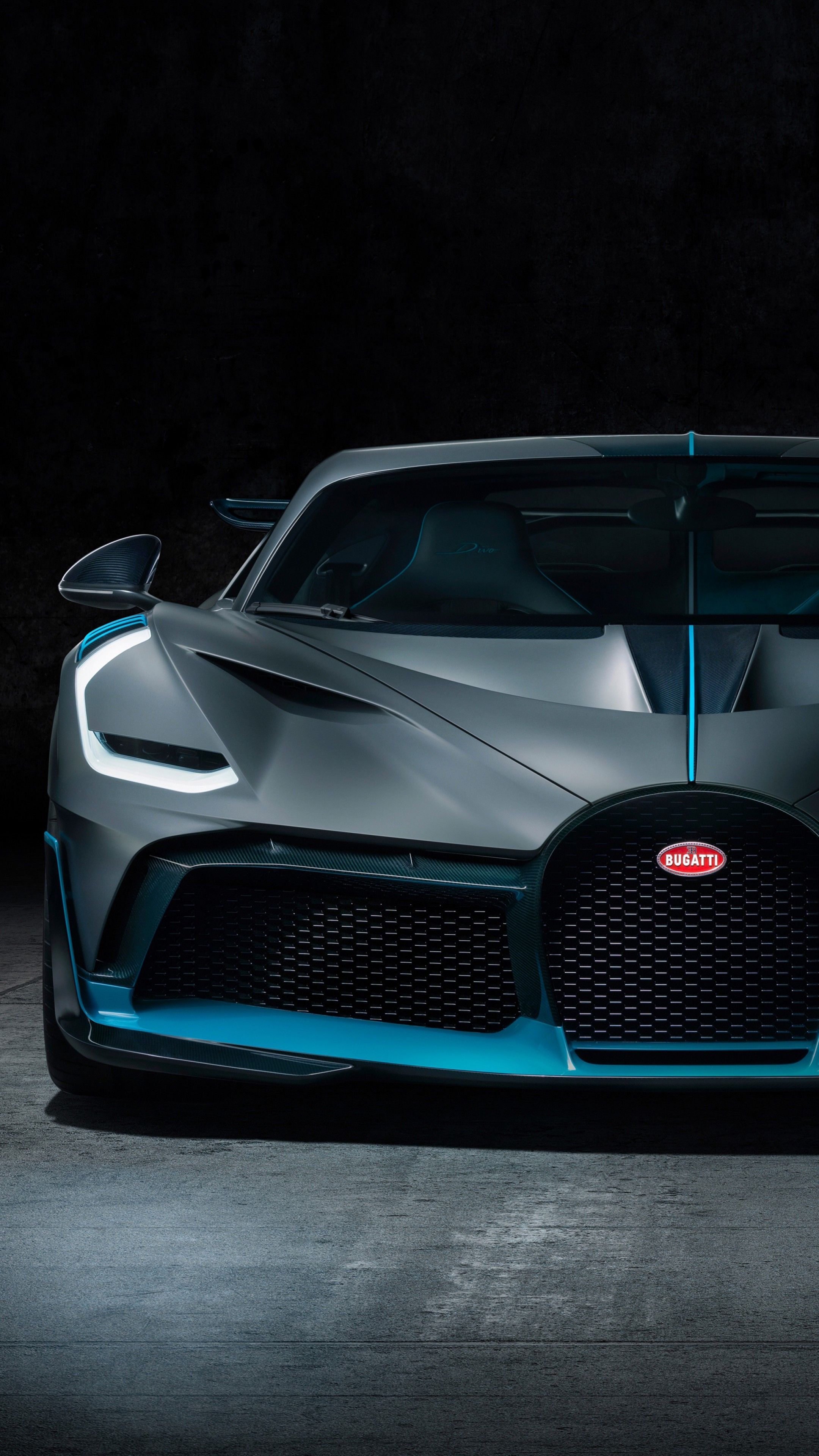 Auto Bugatti grigia e blu, 2160x3840 Full HD Verticale, Smartphone