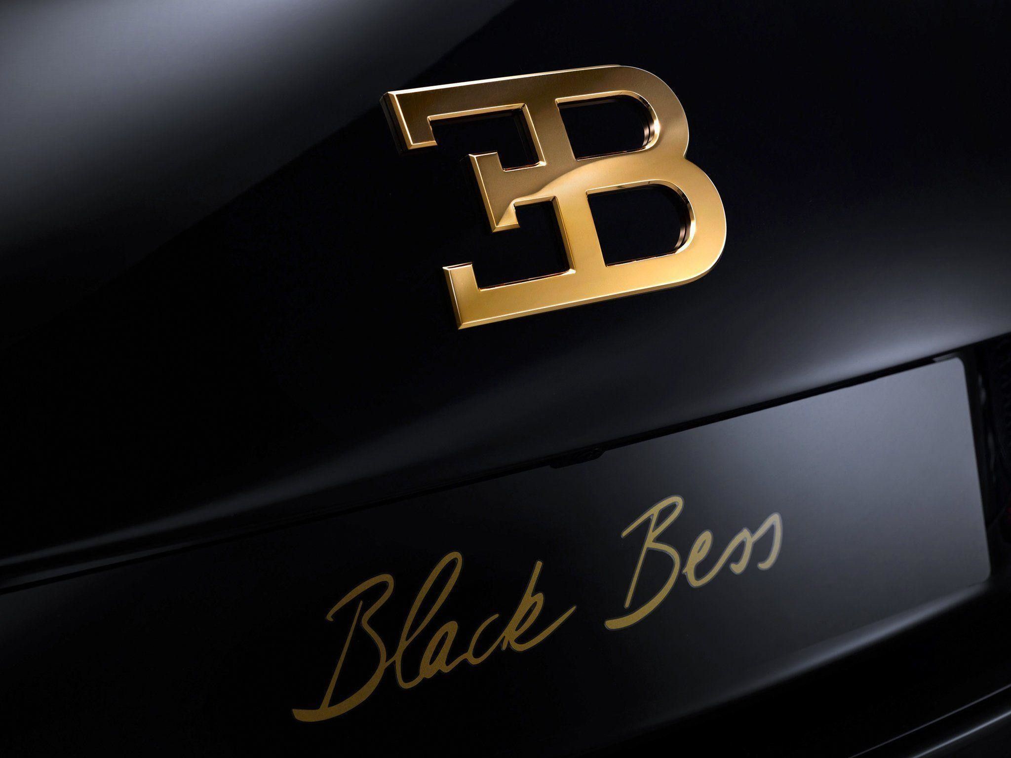 Logo Bugatti dorato Black Bess, W16, 2048x1536 2K, PC