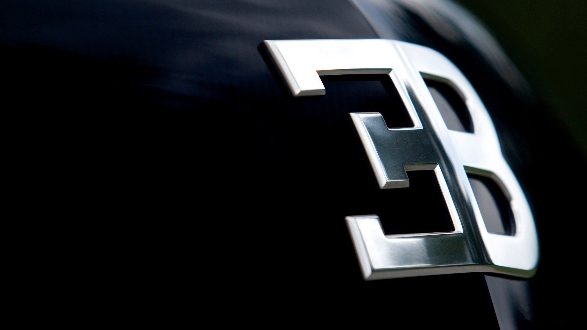 Logo Bugatti su auto nera, hypercar, 1920x1080 1080p, Desktop