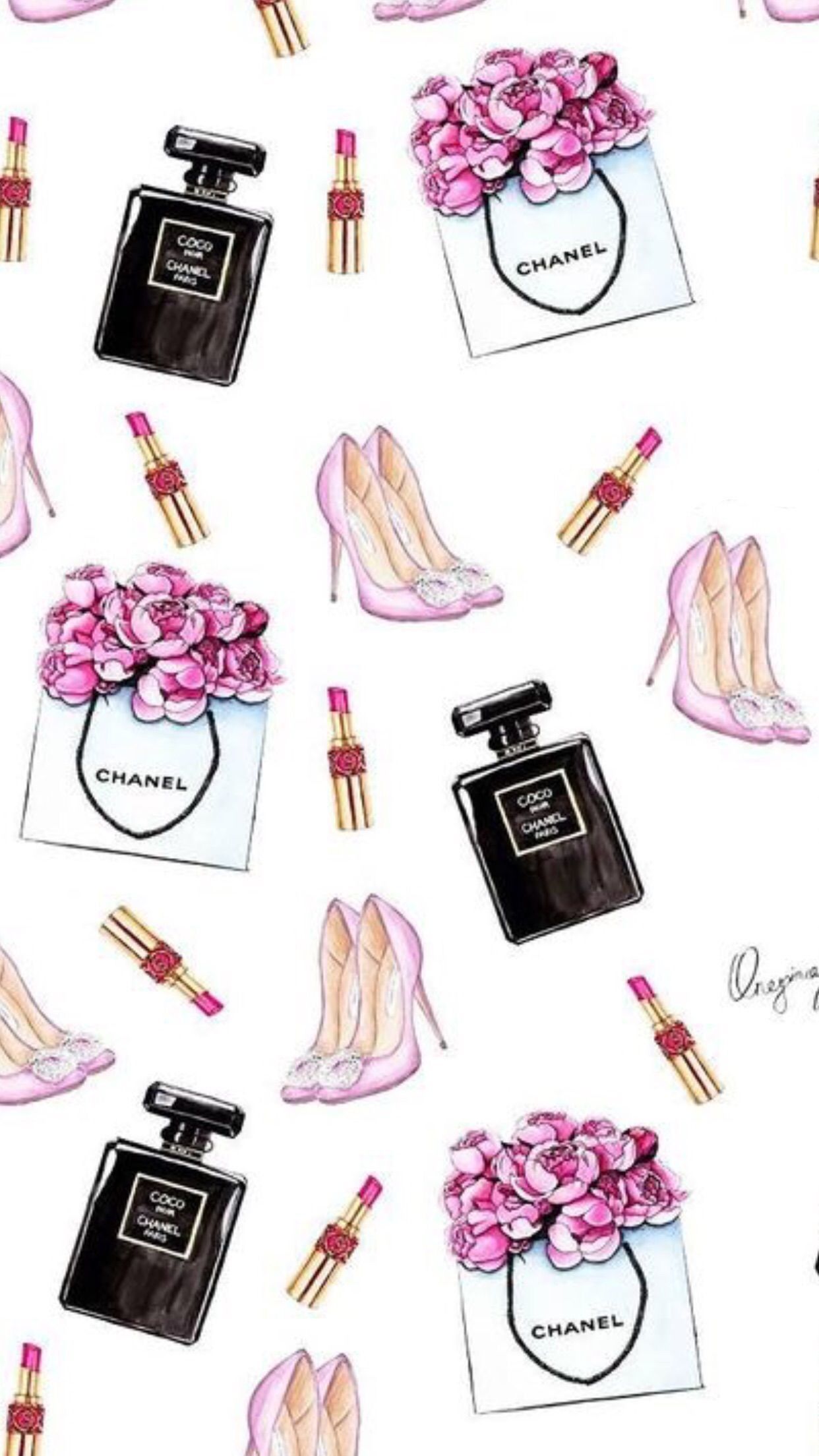 Logo Chanel profumo tacchi rosa, 1242x2208 Verticale, Telefono