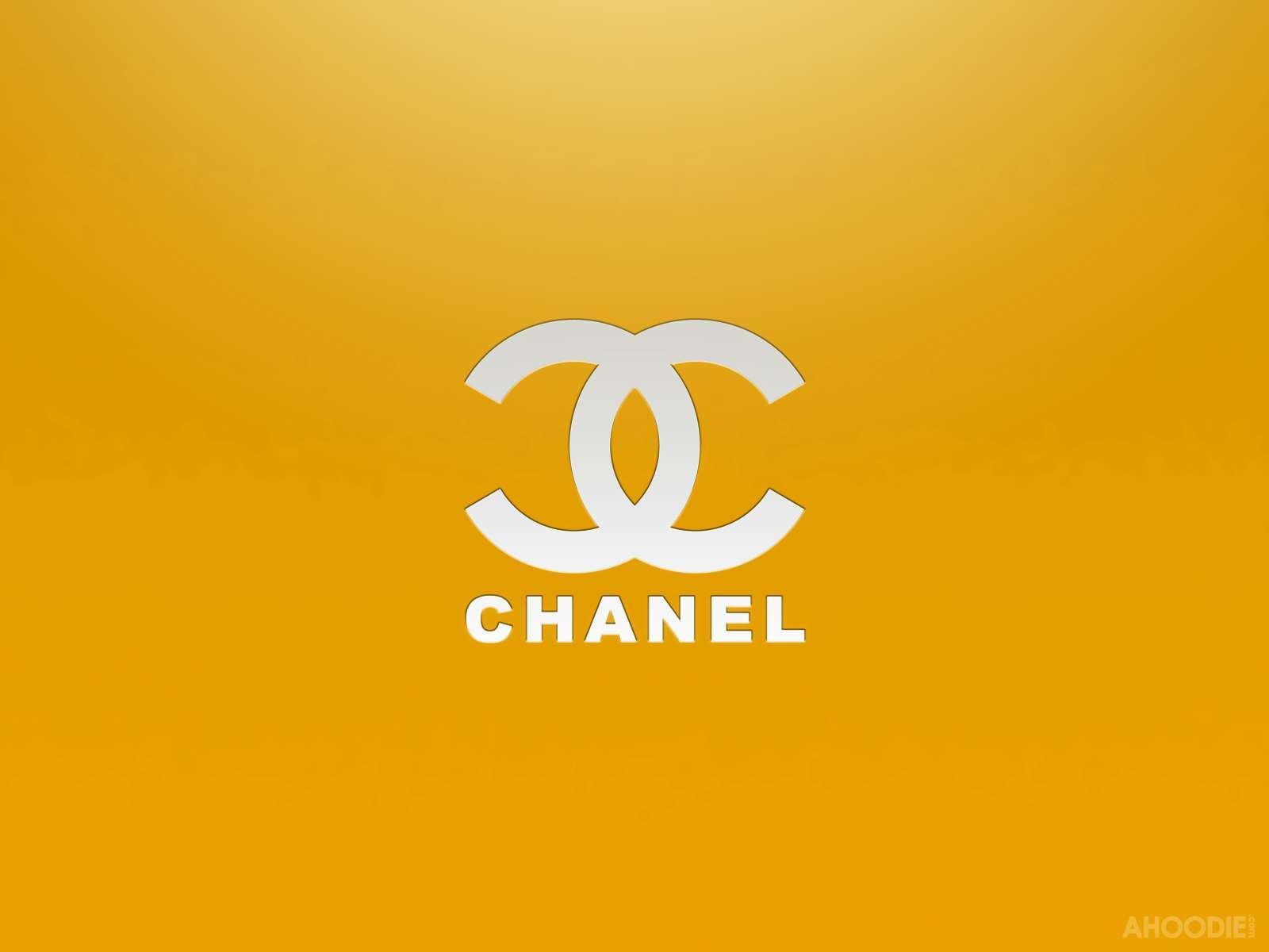 Logo Chanel su sfondo giallo, 1600x1200 HD, Desktop