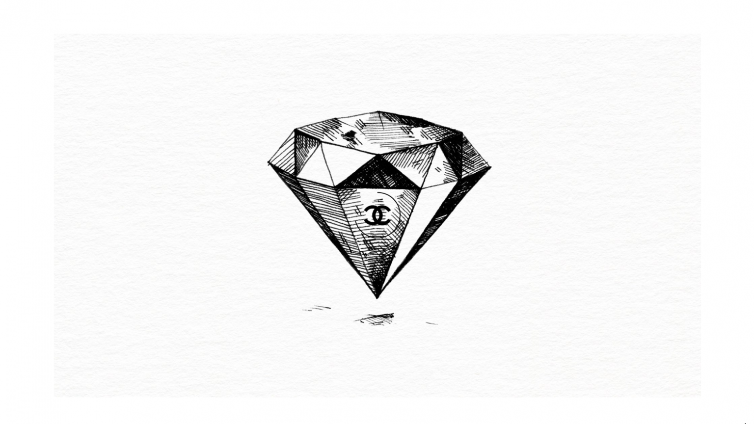 Diamante disegnato logo Chanel, 1536x864 HD, PC Desktop