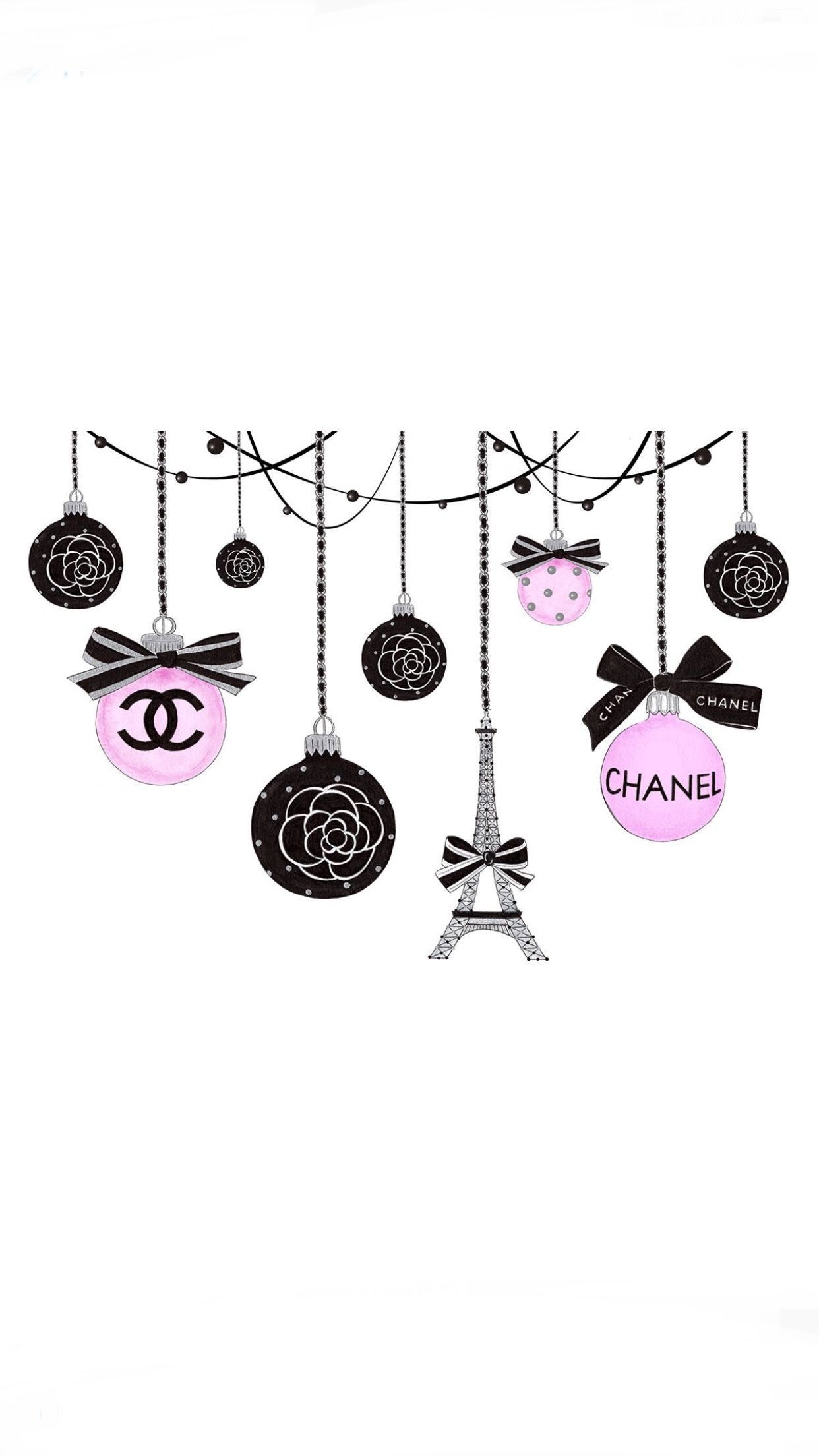 Ornamenti Chanel rosa nero, 1242x2208 Full HD Verticale, iPhone