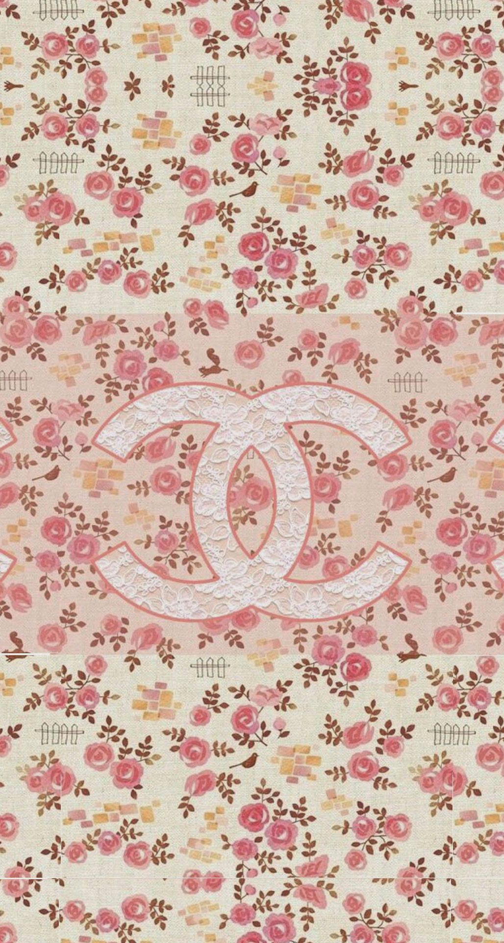 Logo Chanel su motivo floreale, 1028x1920 Full HD Verticale, Smartphone