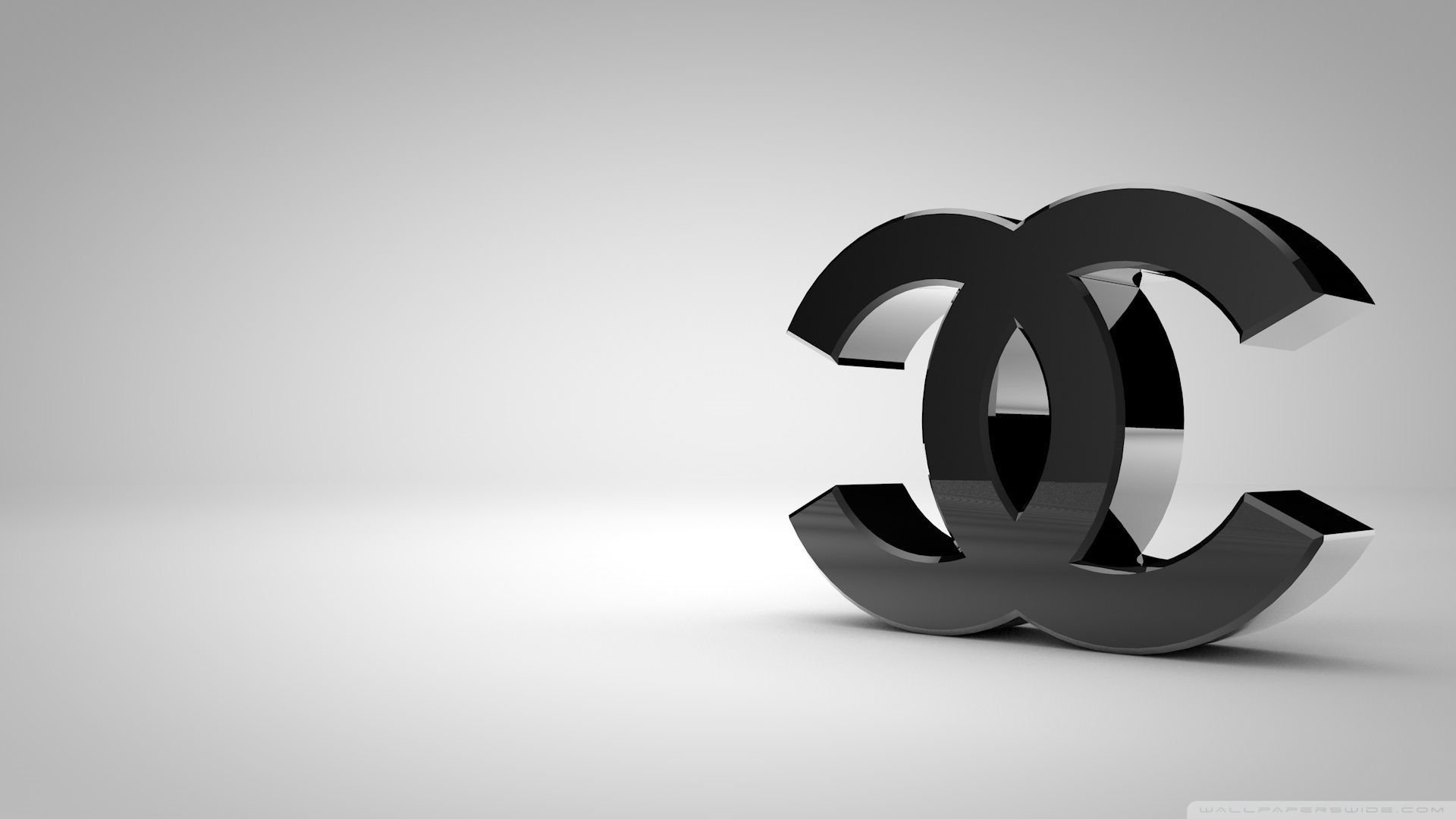 Logo Chanel 3D nero, 1920x1080 1080p, Laptop