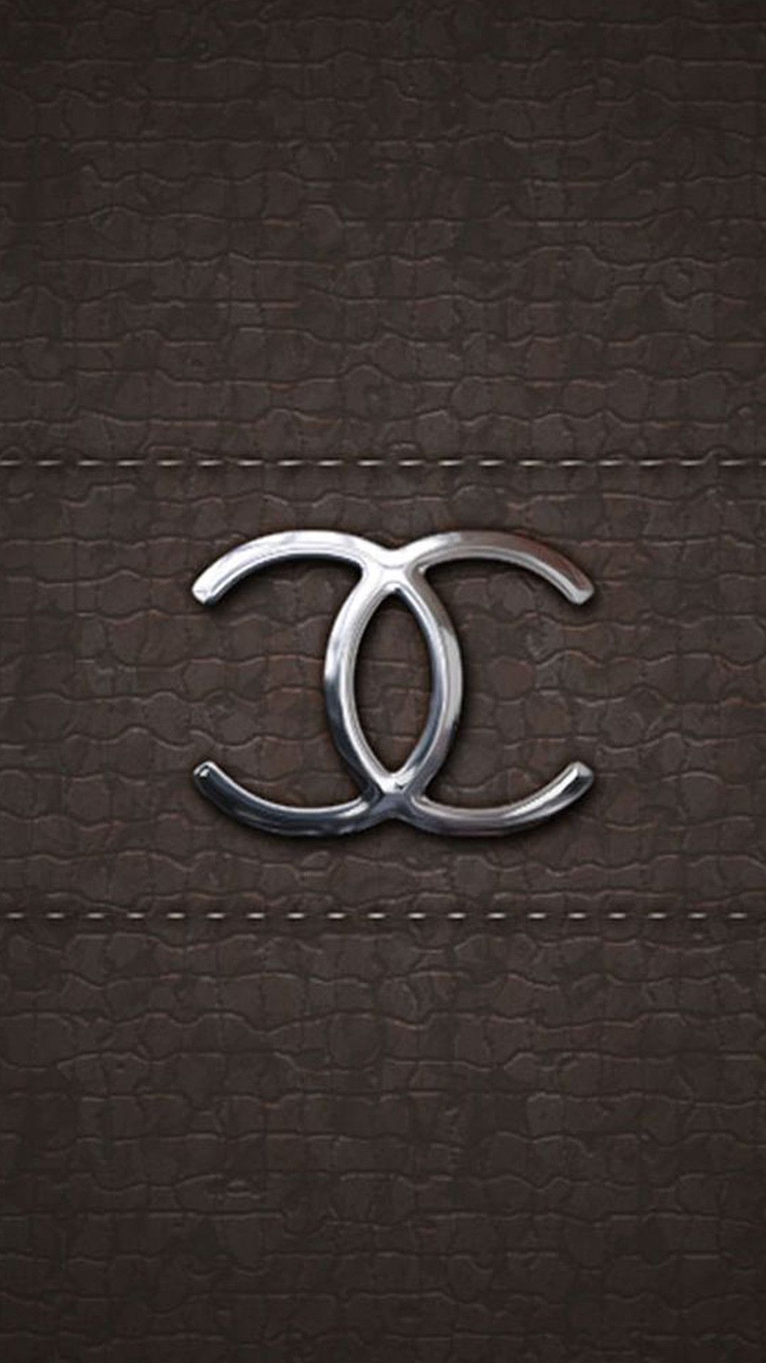 Logo Chanel su pelle marrone, 1080x1920 Full HD Verticale, Samsung Galaxy