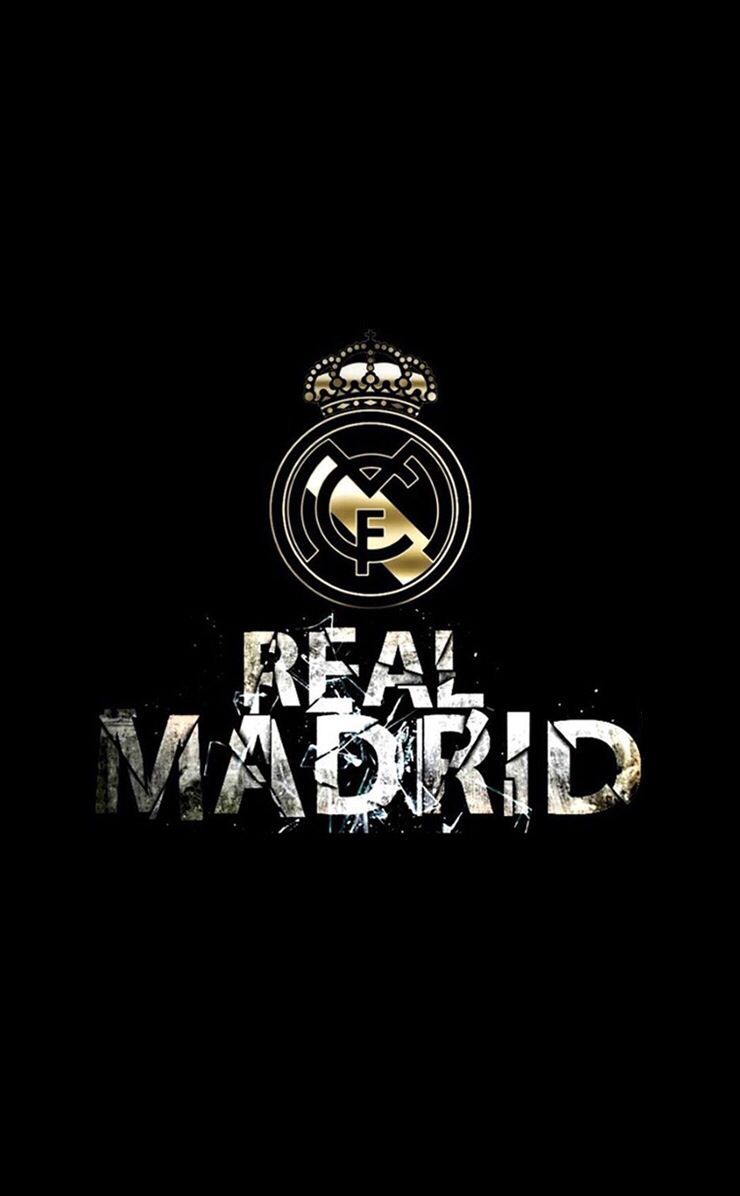 Logo Real Madrid su nero, 740x1196 Full HD Verticale, iPhone