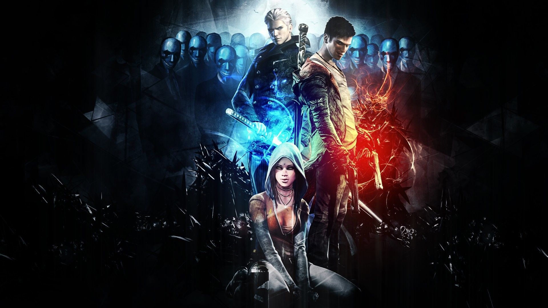 Personaggi Devil May Cry, rosso e blu, 1920x1080 Full HD 1080p, Laptop