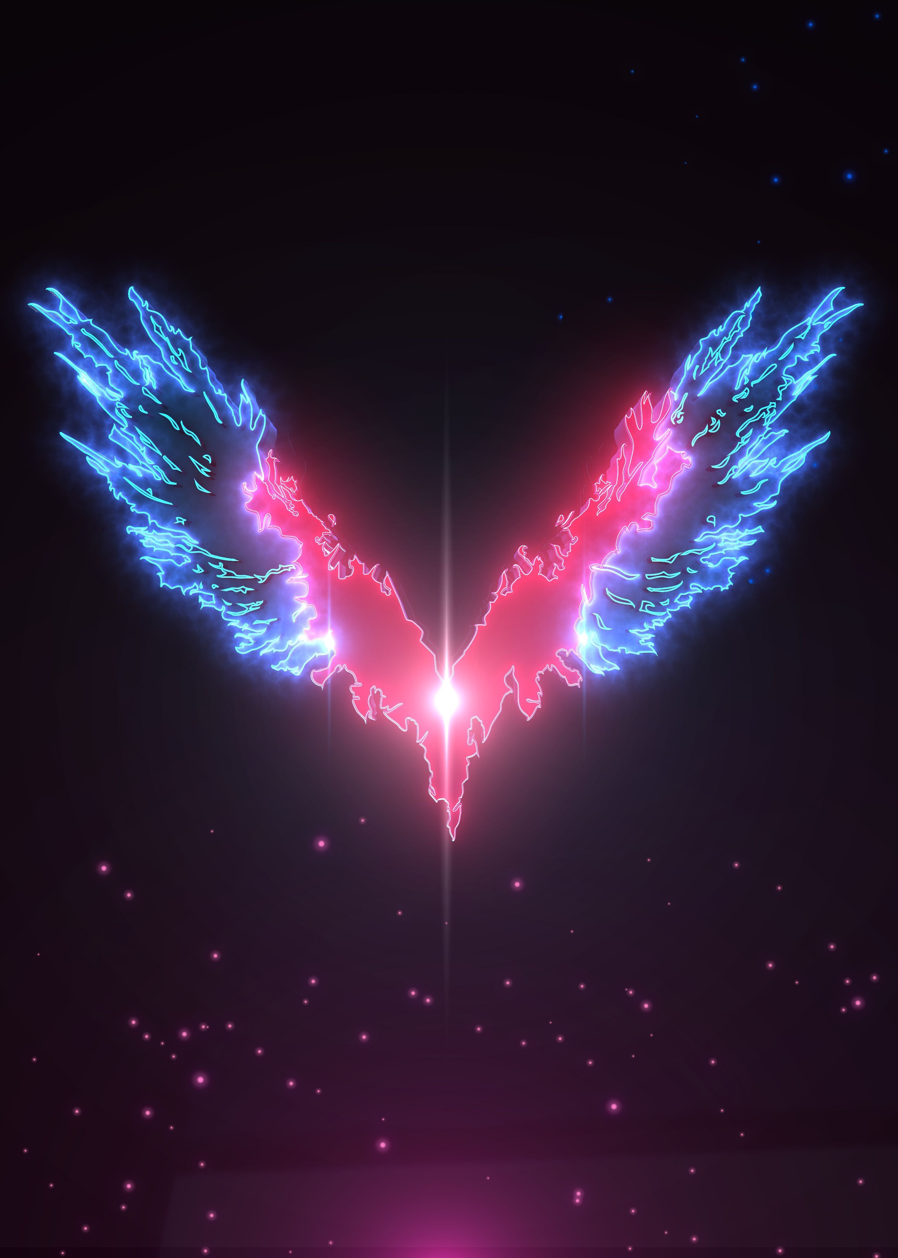 Logo ali Devil May Cry neon, Capcom, 3000x4200 Full HD Verticale, Smartphone