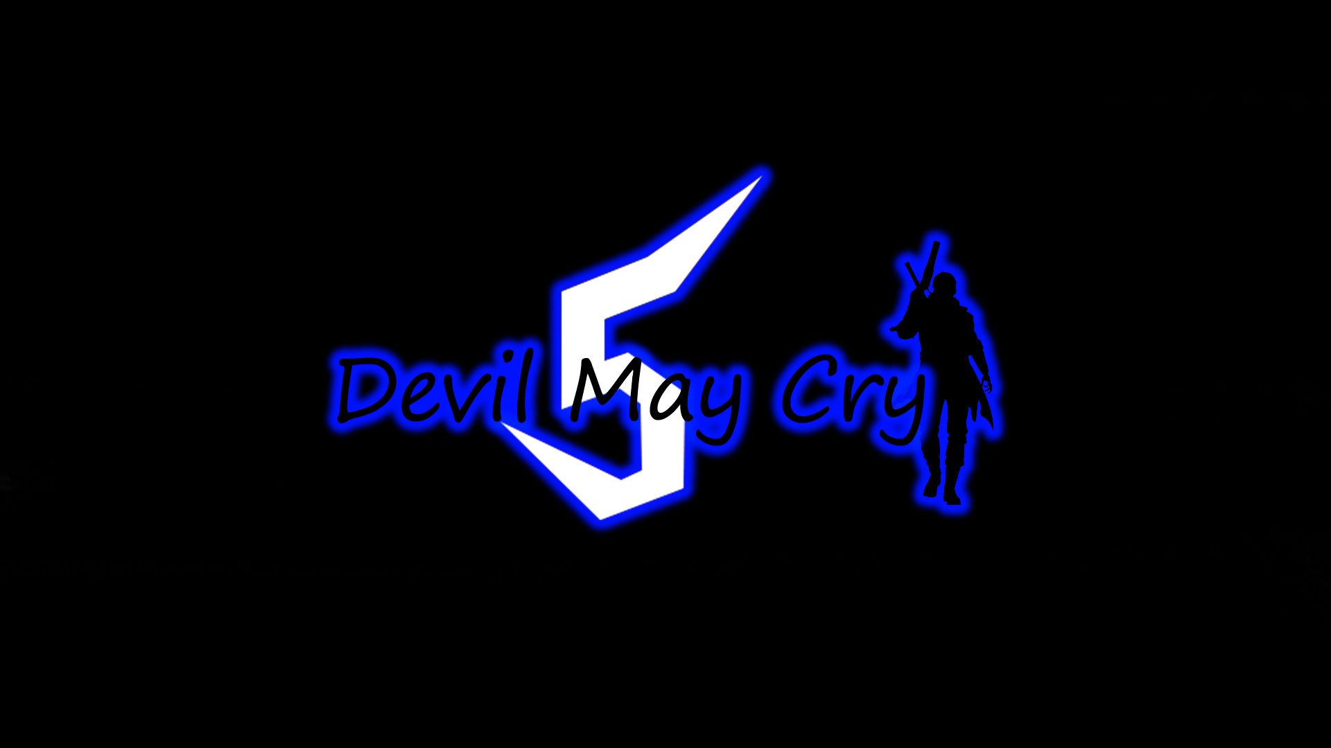 Logo Devil May Cry 5 blu, 1920x1080 Full HD, Desktop