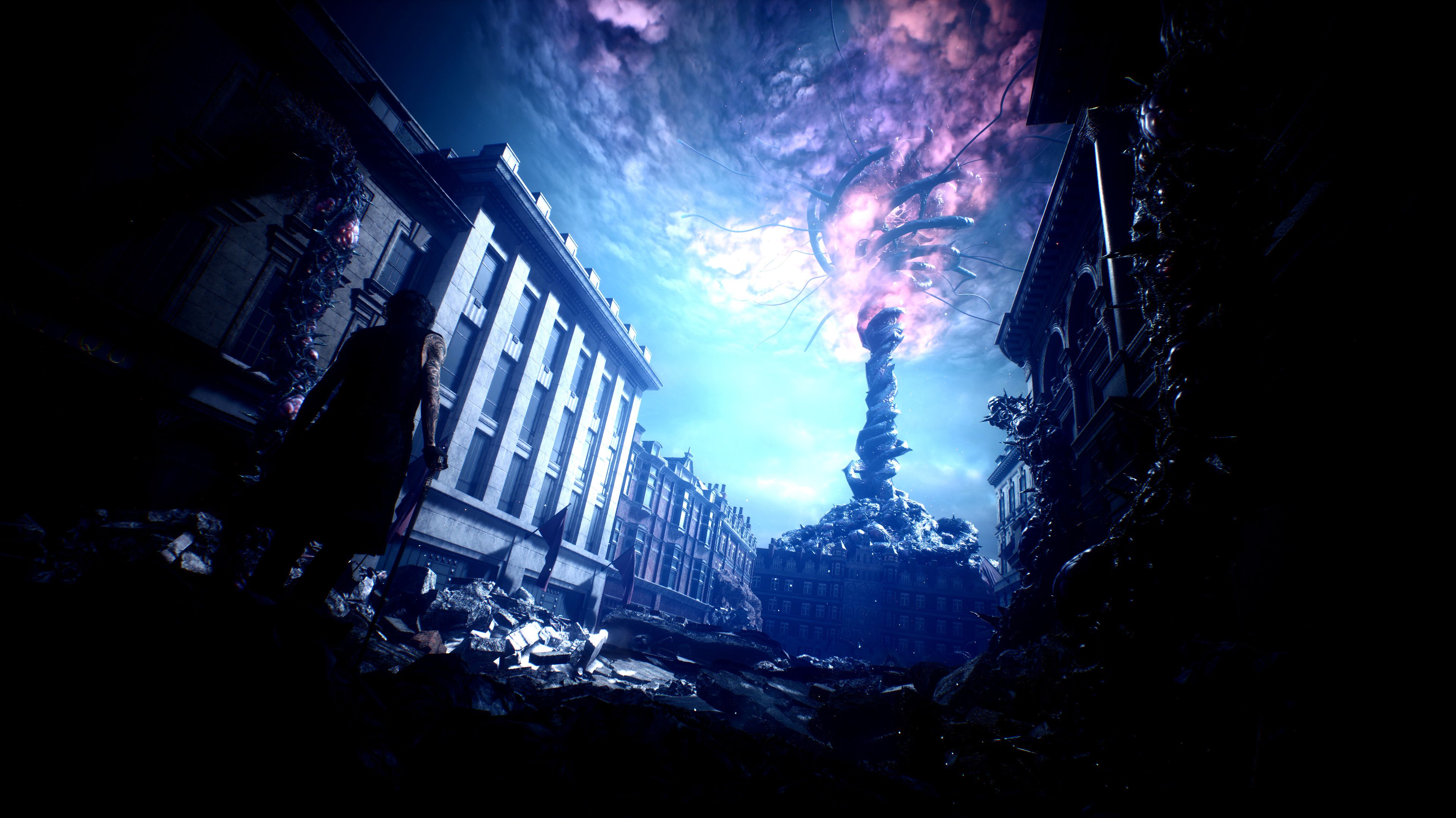 Devil May Cry città distrutta, 3840x2160 UHD, PC 4K