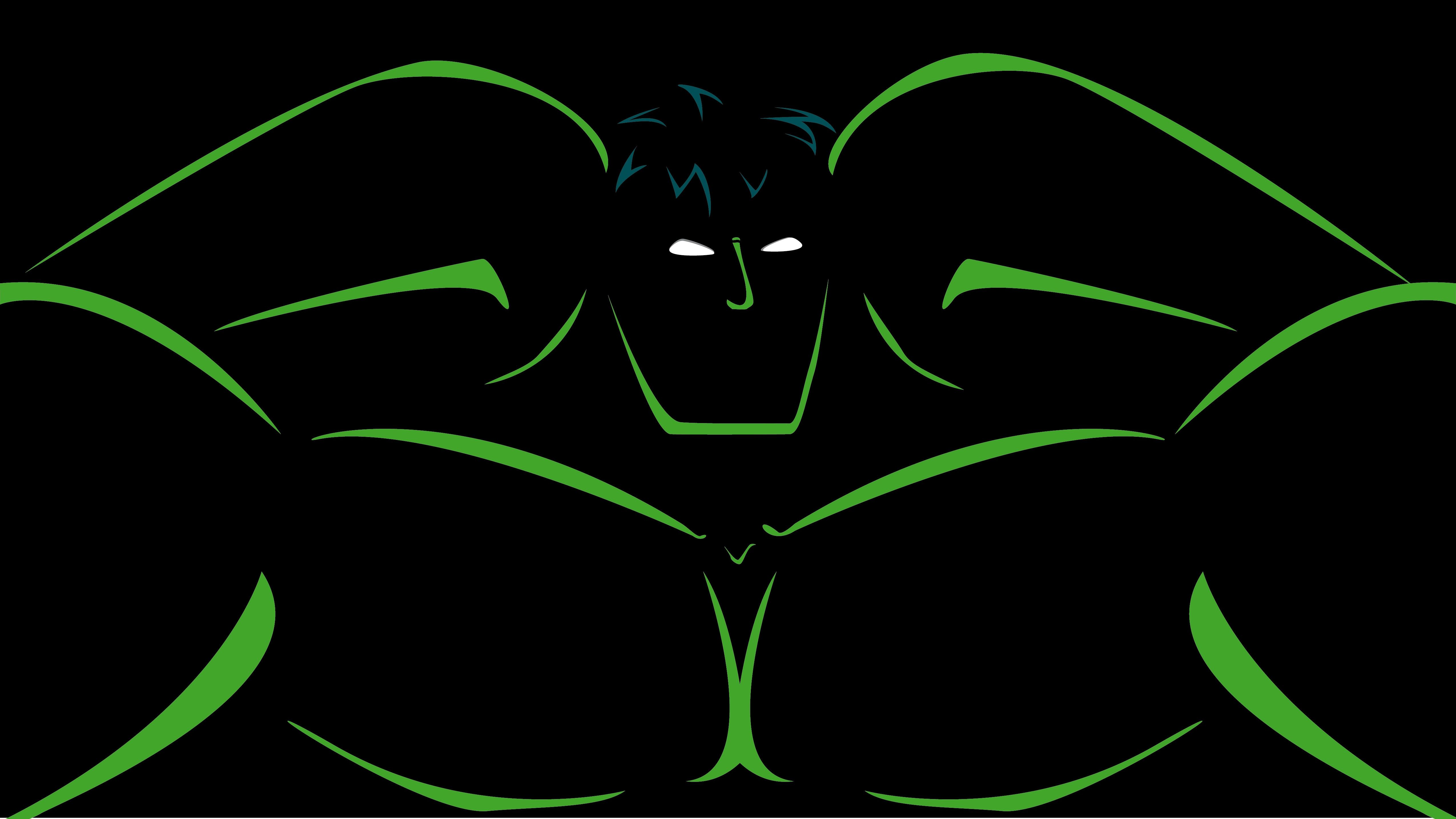 Logo minimalista Hulk verde, 5100x2869 UHD, PC 4K